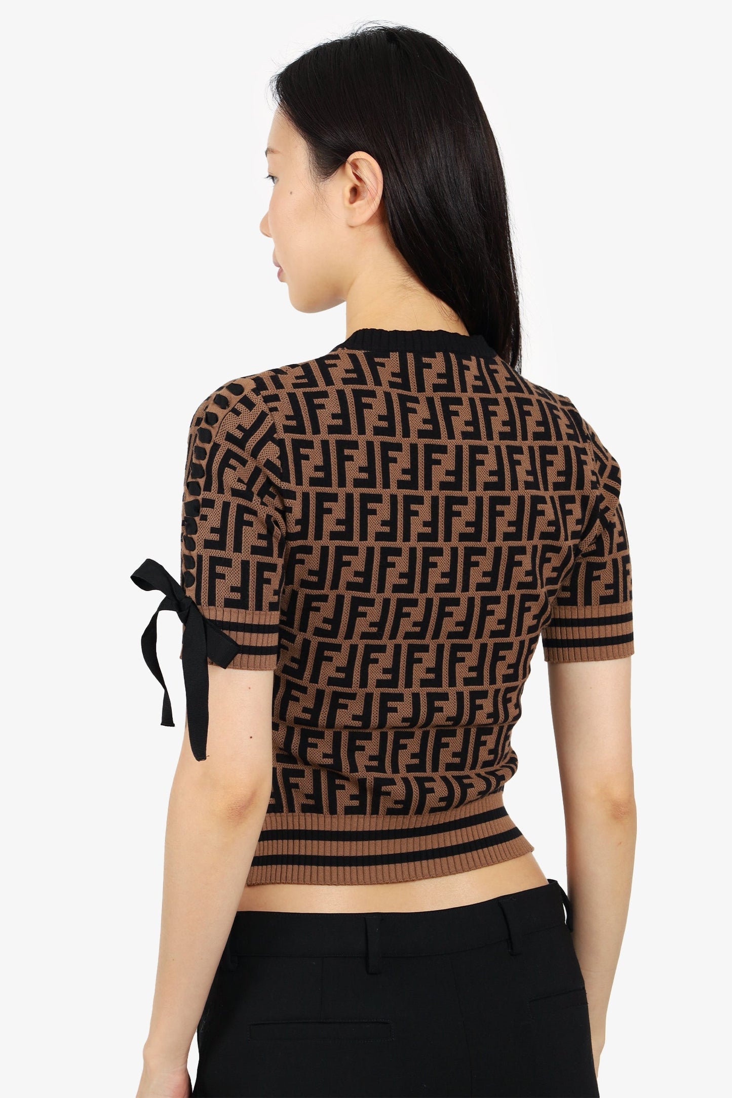 Fendi Brown Zucca Monogram Sweater Size 36
