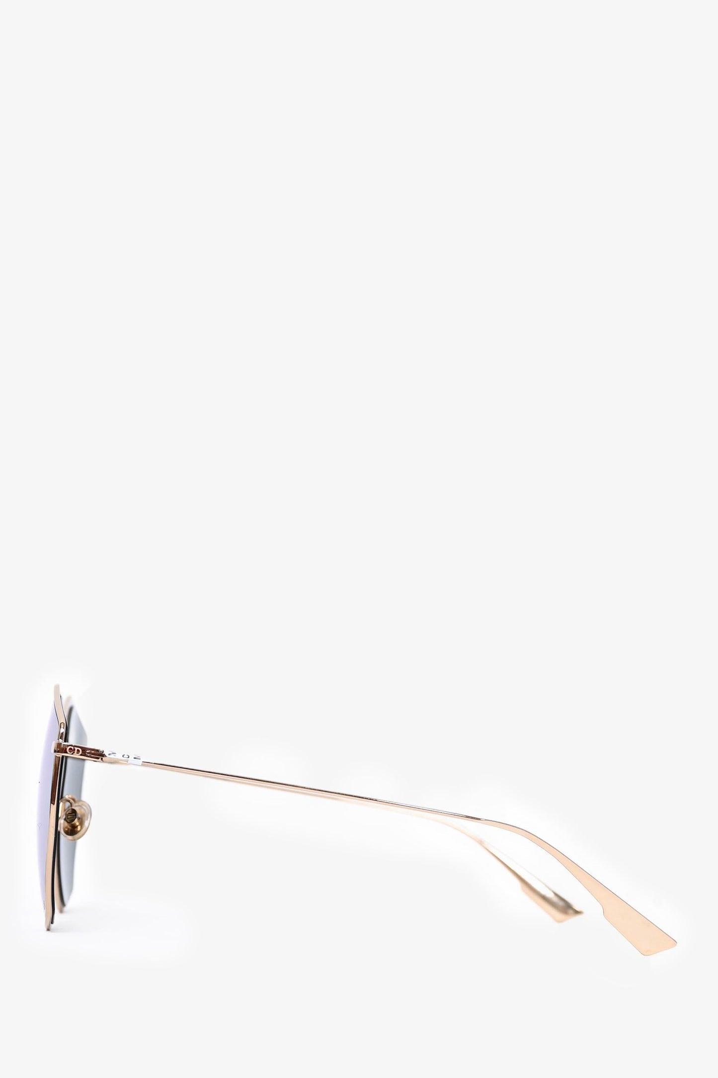 Christian Dior Gold Thin Metal 'Stellaire' Mirrored Sunglasses