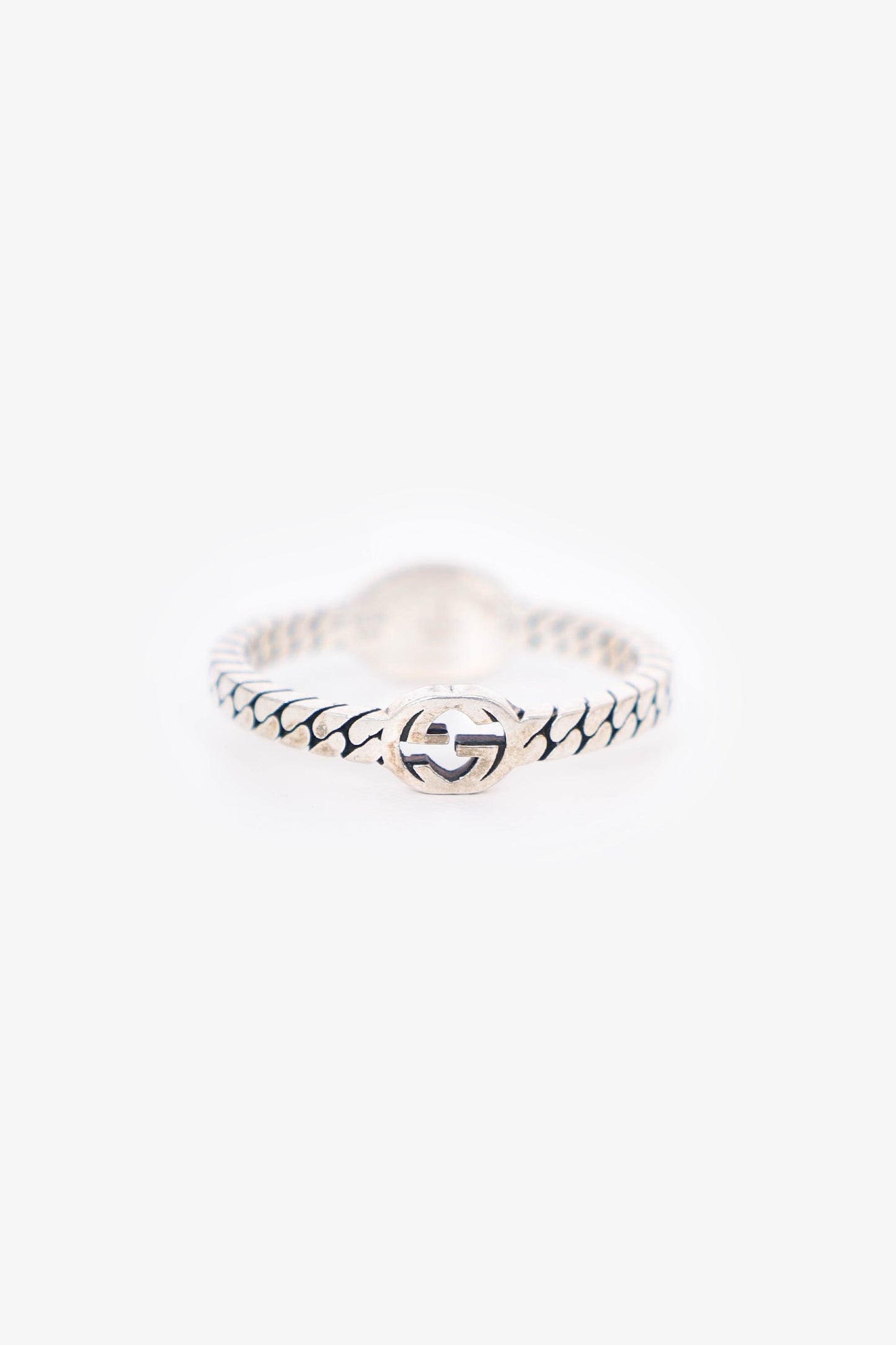 Gucci Sterling Silver Thin Interlocking G Ring