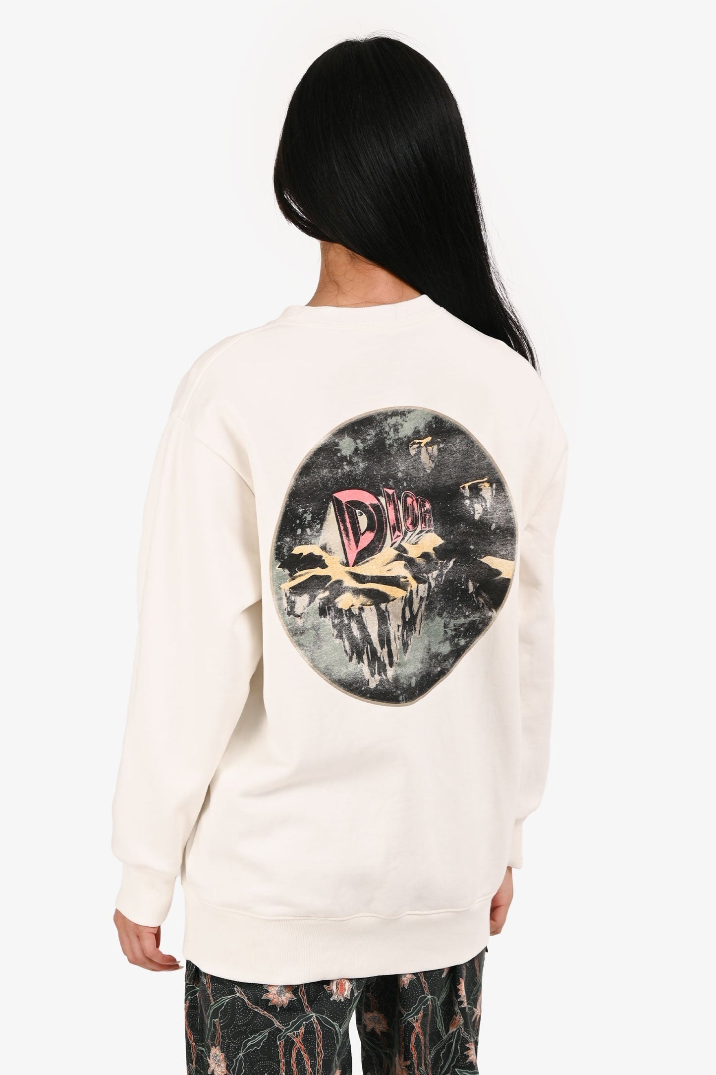 Dior Homme Cream Astero Dior Printed Sweatshirt Size XS Mens