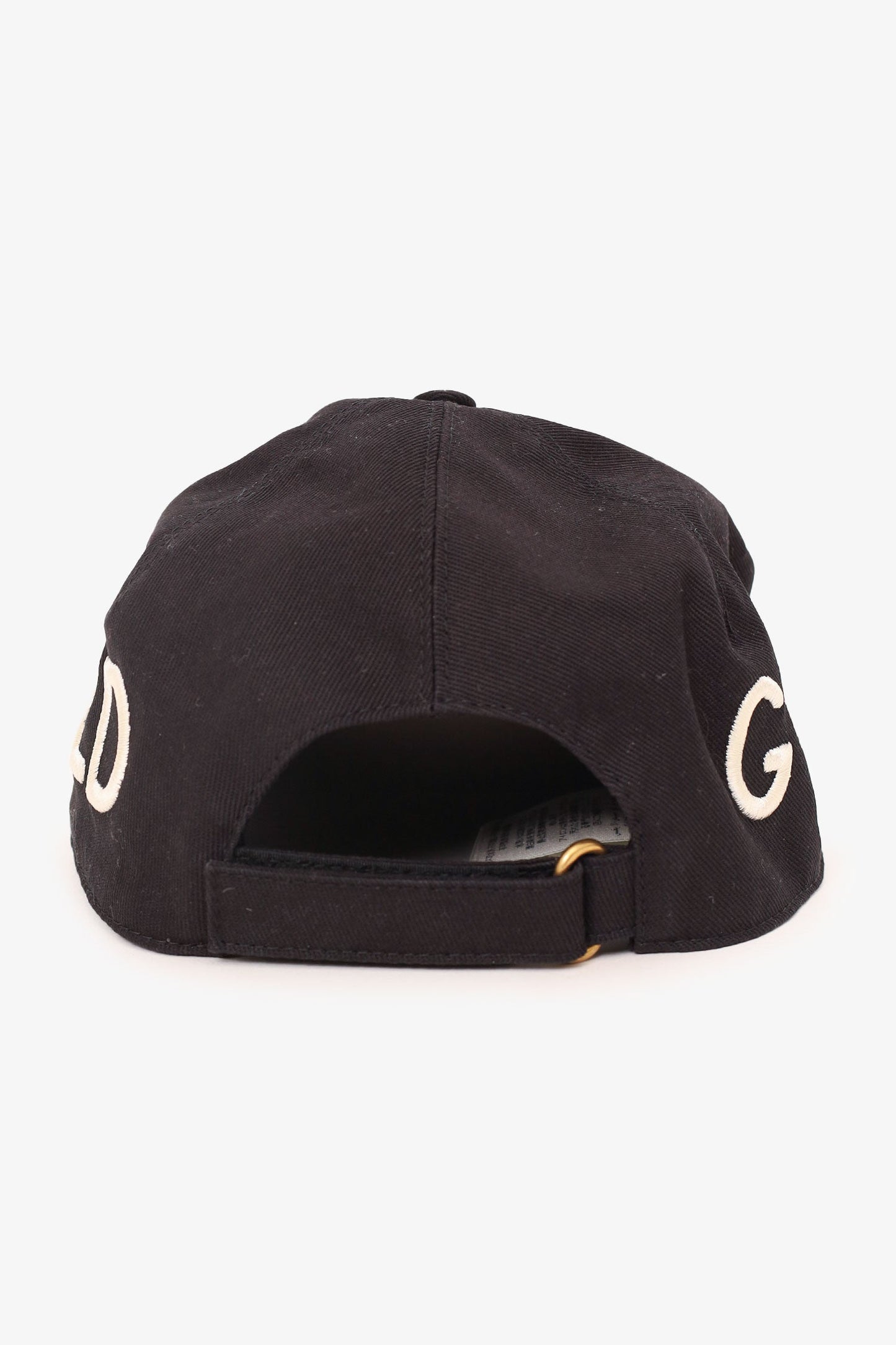 Gucci Black 'Love Gucci' Embroidery Baseball Hat Size S
