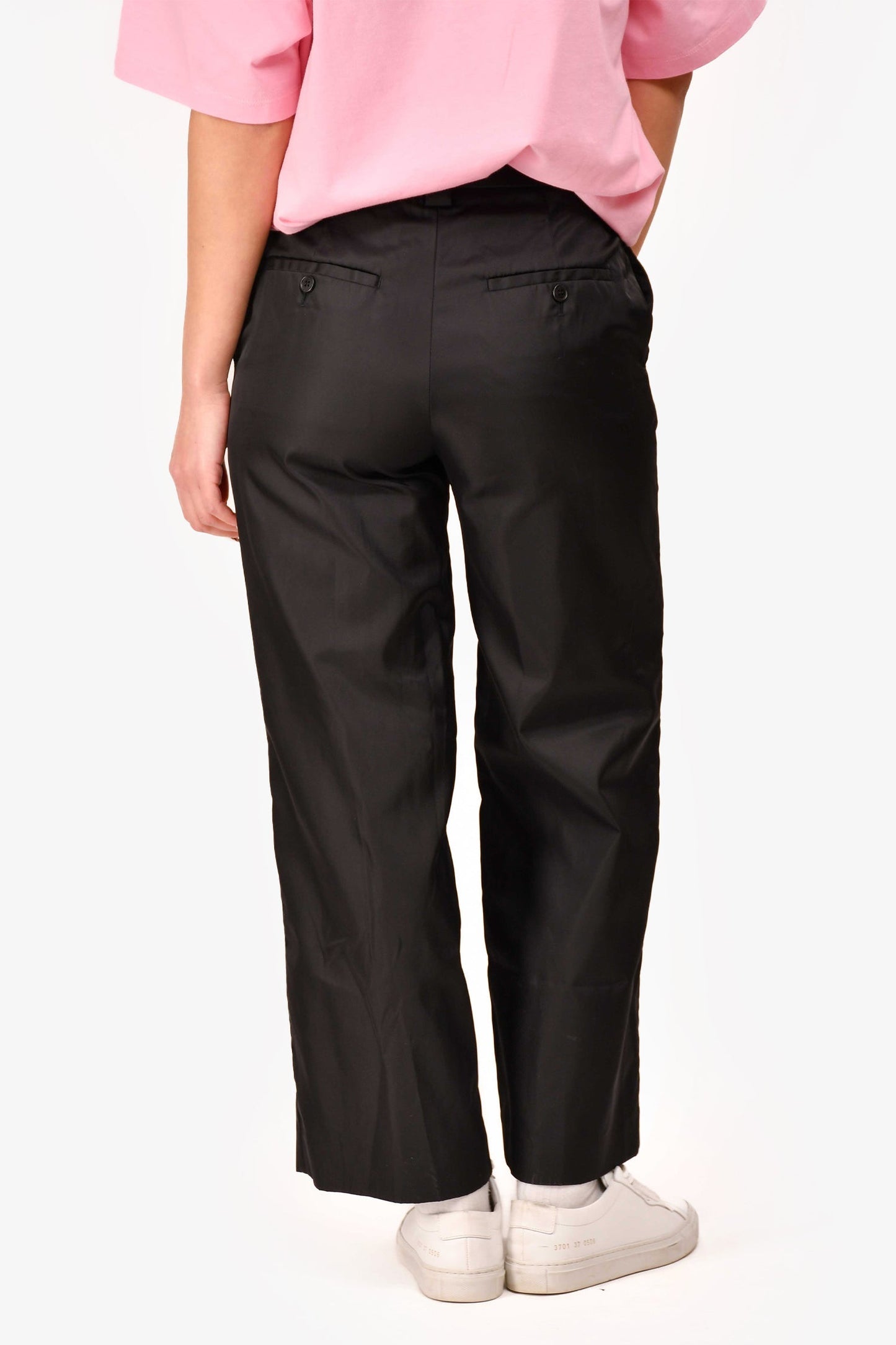 Prada 2020 Black Re-Nylon Straight Legged Pants Size 38