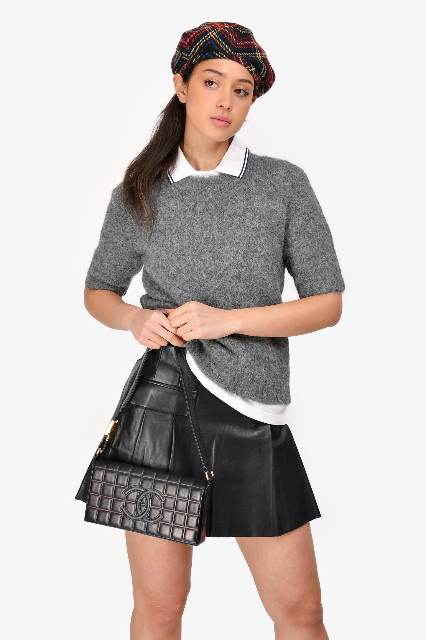 Pre-Loved Chanel™ 2002-03   Black Chocolate Bar CC Shoulder Bag