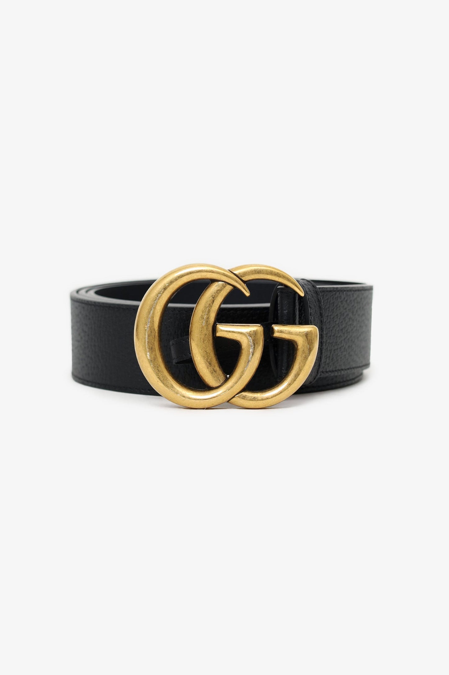 Gucci Black Leather GG Marmont Belt Size 120/48