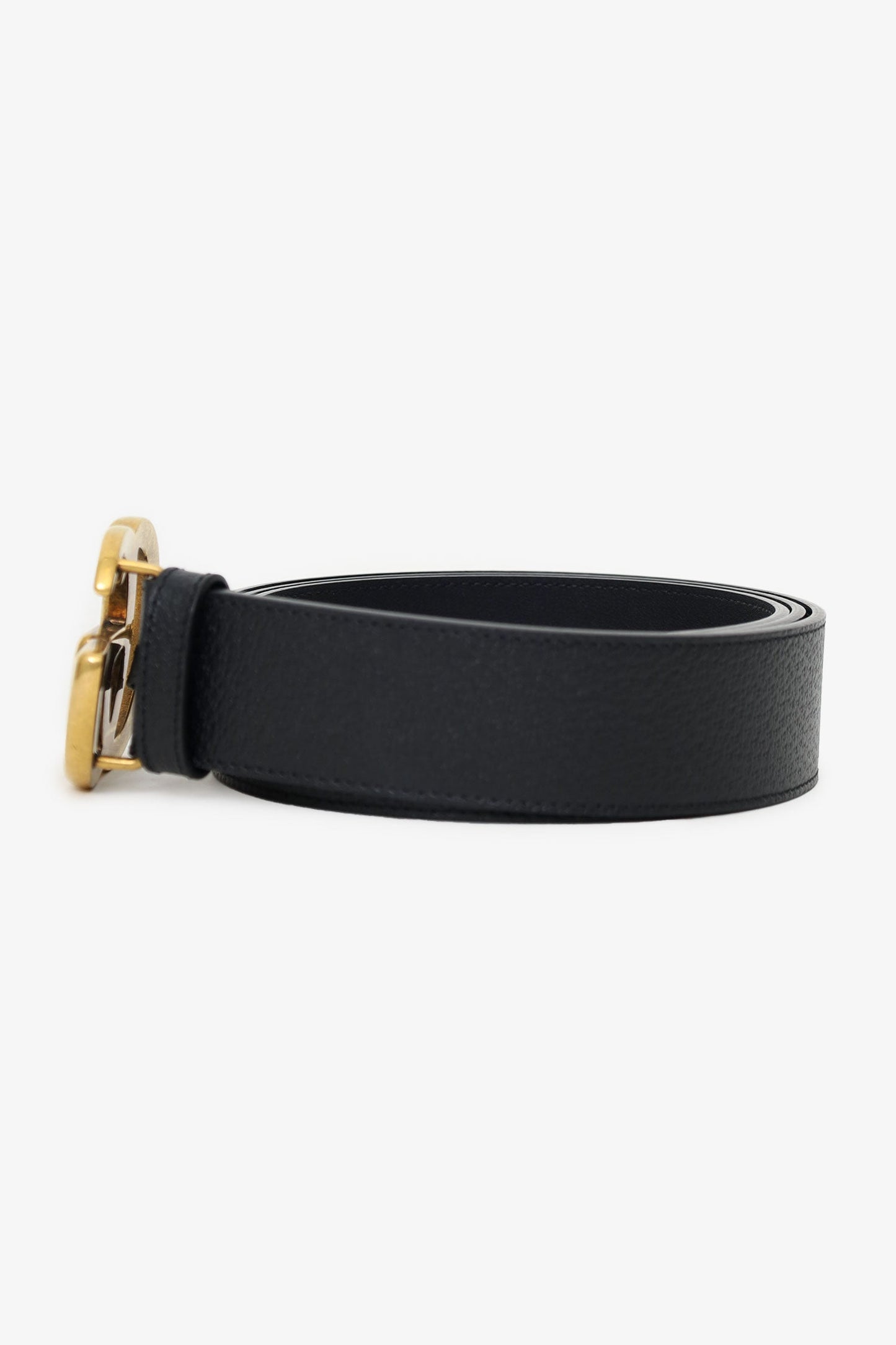 Gucci Black Leather GG Marmont Belt Size 120/48