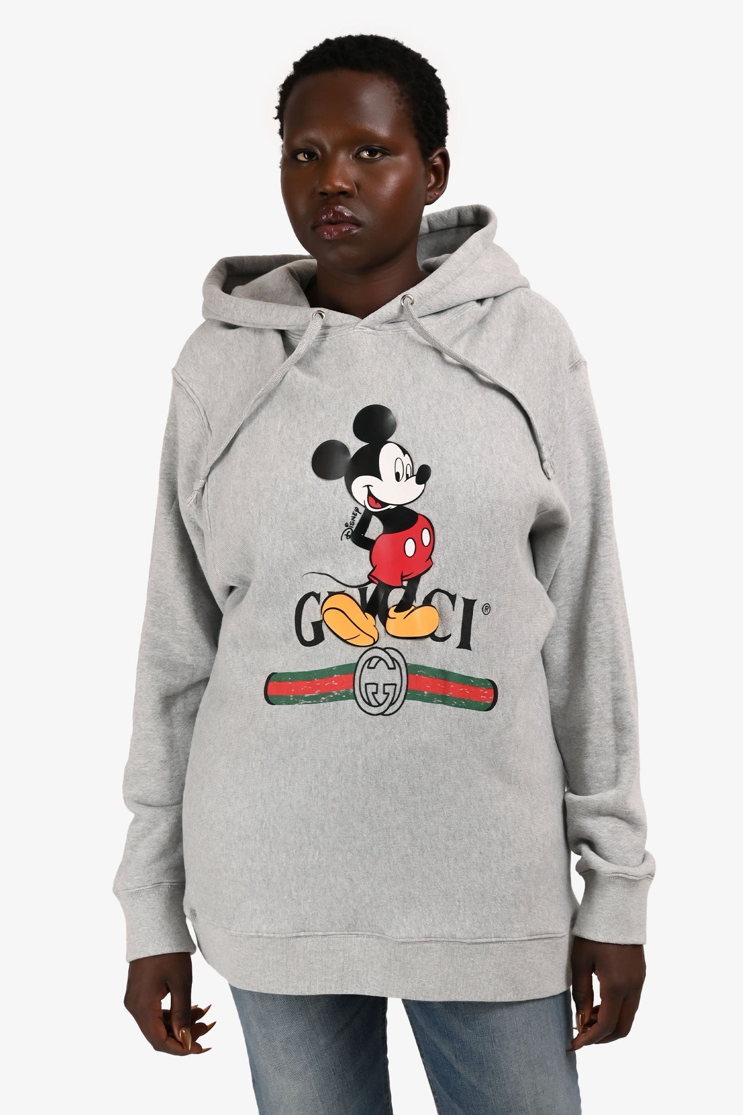 Gucci X Disney Grey Mickey Mo  Printed Hoodie Size M
