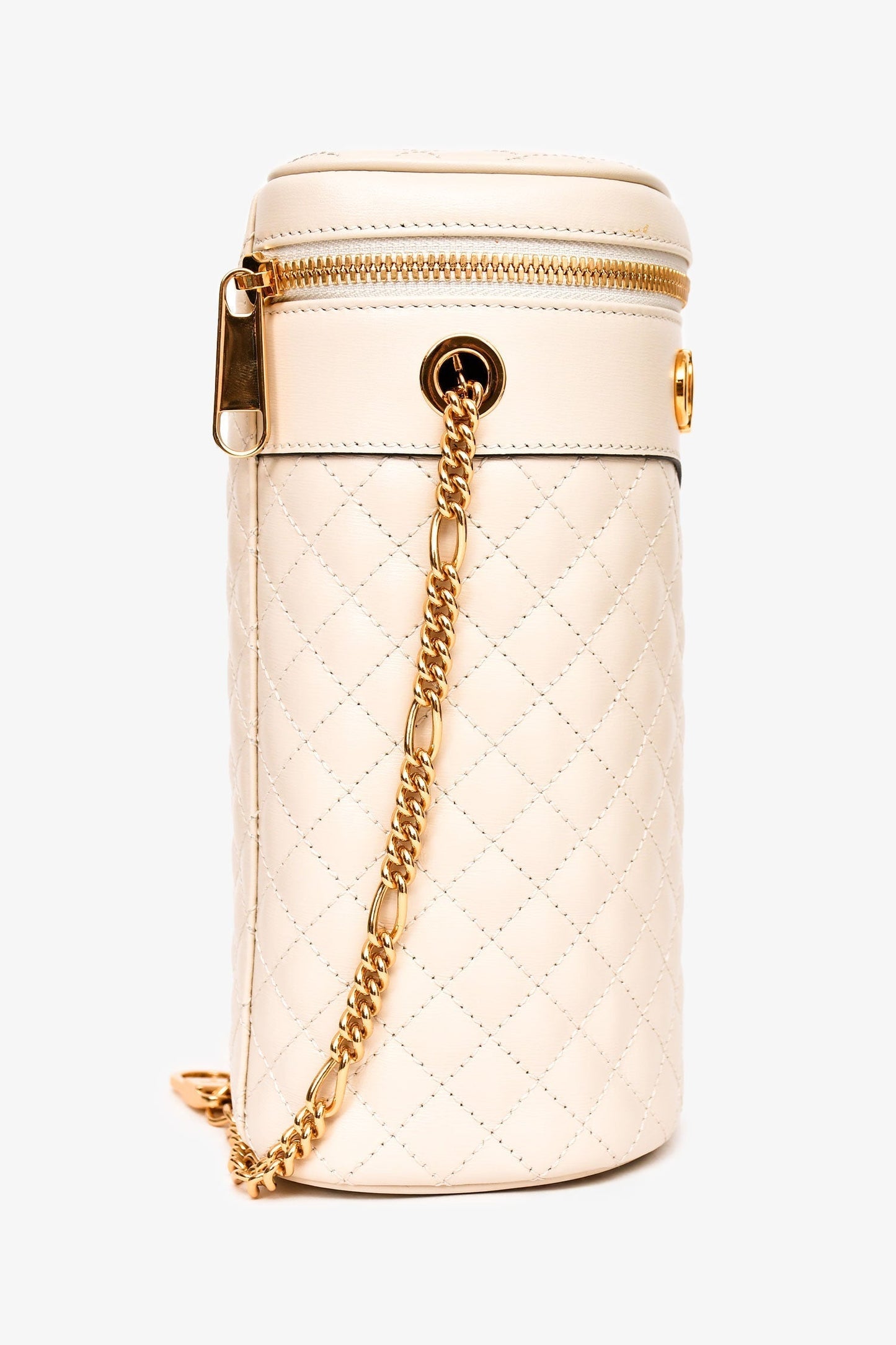 Gucci White Leather Trapuntata Zumi Crossbody Bag
