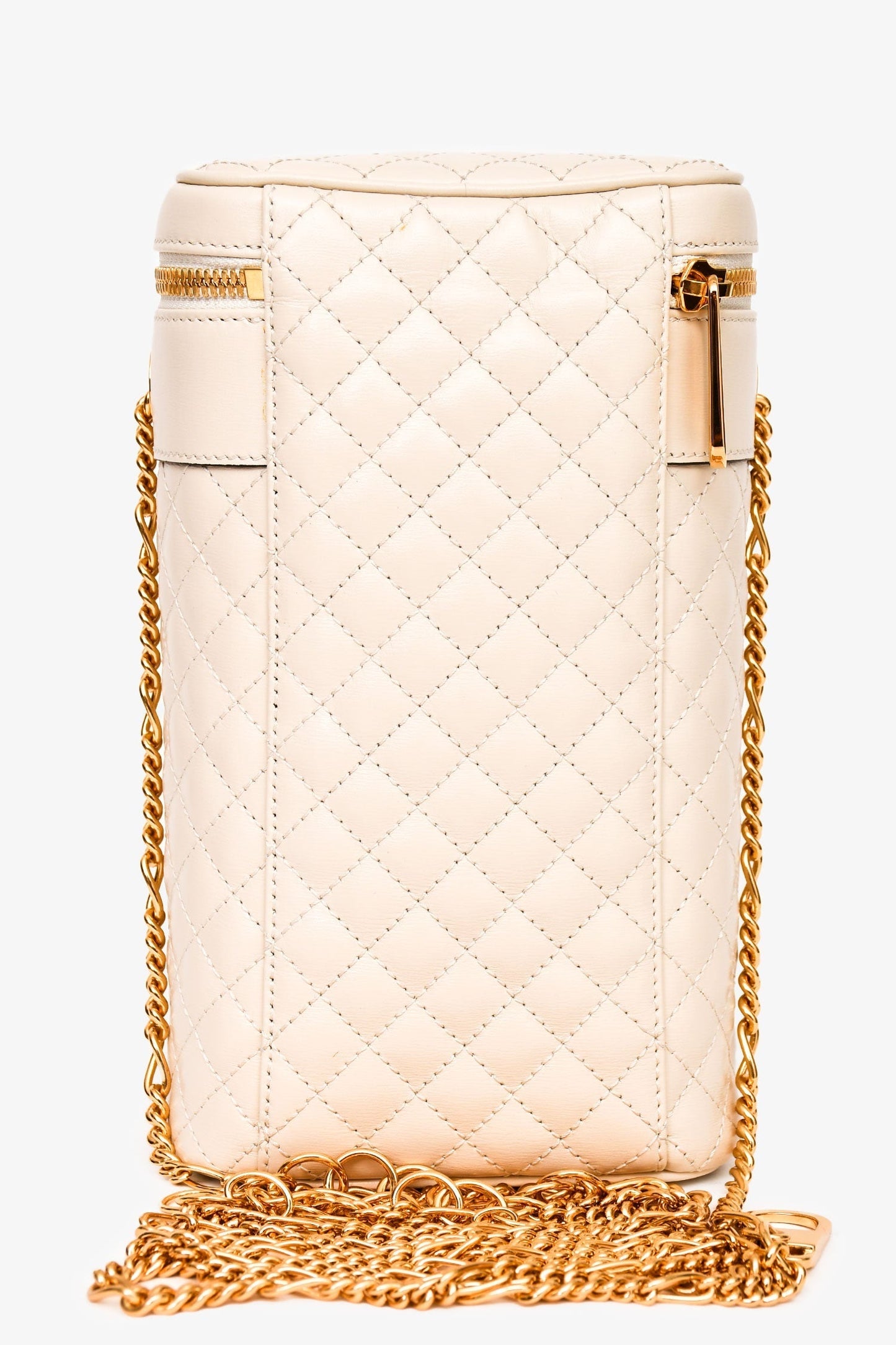 Gucci White Leather Trapuntata Zumi Crossbody Bag