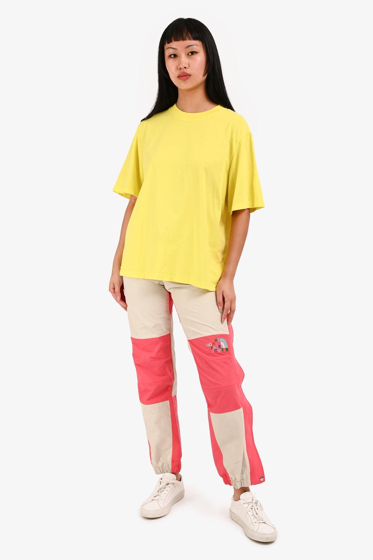 Gucci x North Face Cream/Pink Logo Embroidered Track Pants Size XS