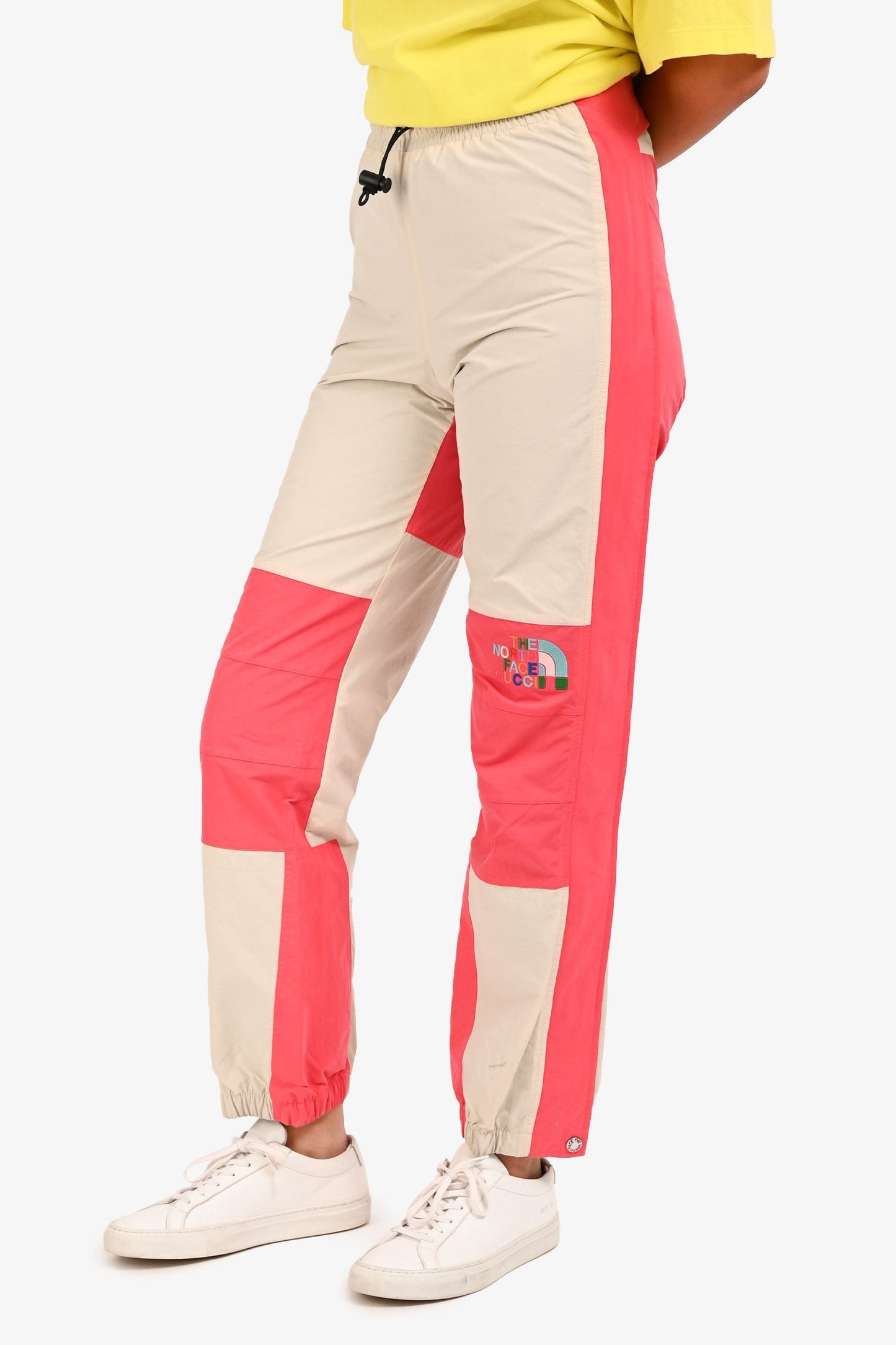 Gucci x North Face Cream/Pink Logo Embroidered Track Pants Size XS
