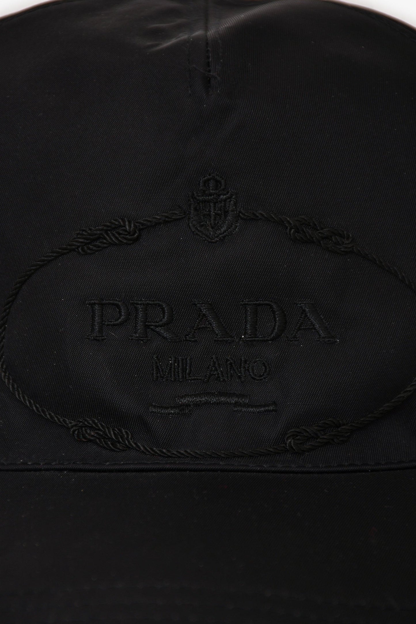 Prada Black Nylon/Leather Cap Size M