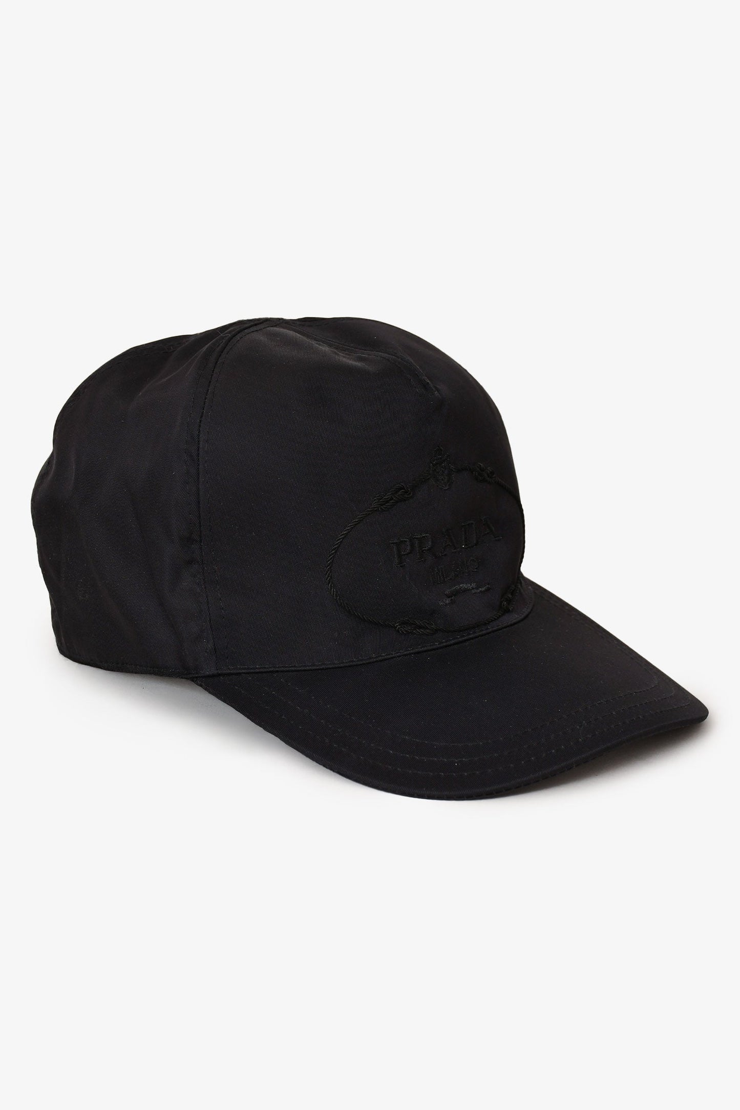 Prada Black Nylon/Leather Cap Size M