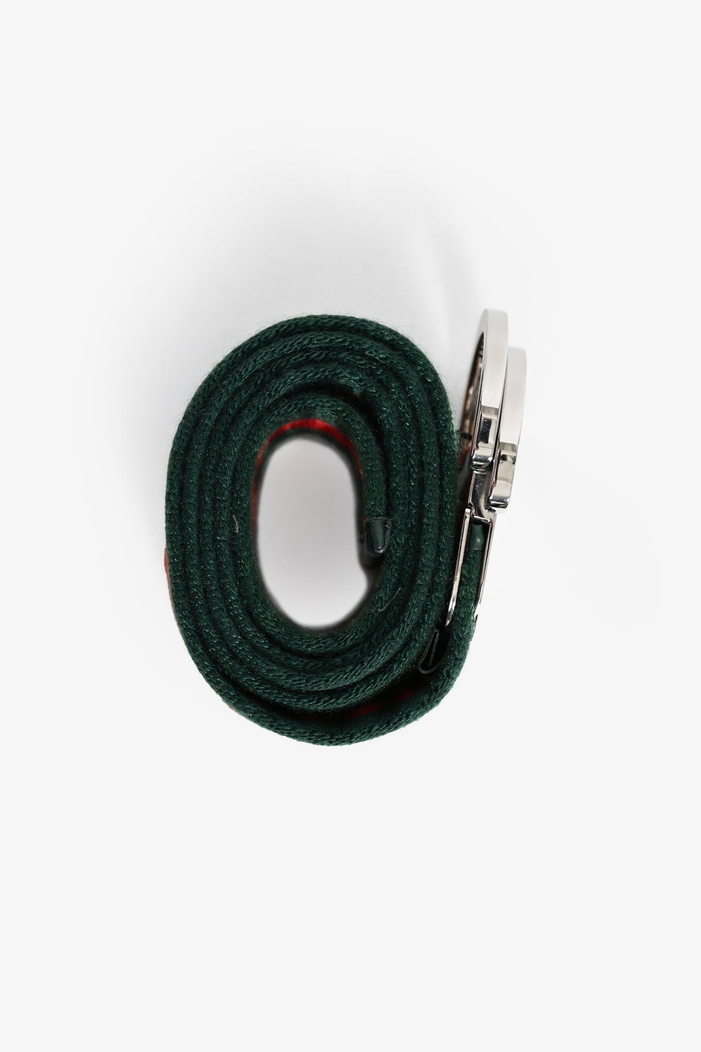 Gucci Web Canvas Silver Buckle Belt Size 90