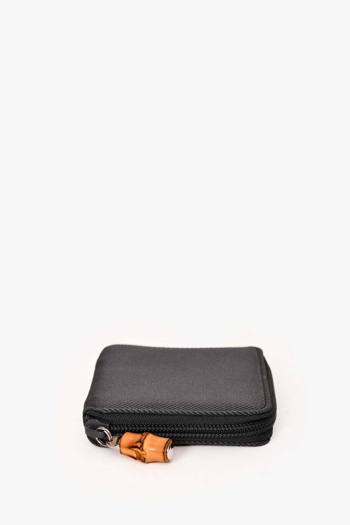 Gucci   Grey Canvas Zip Around Key Holder Wallet