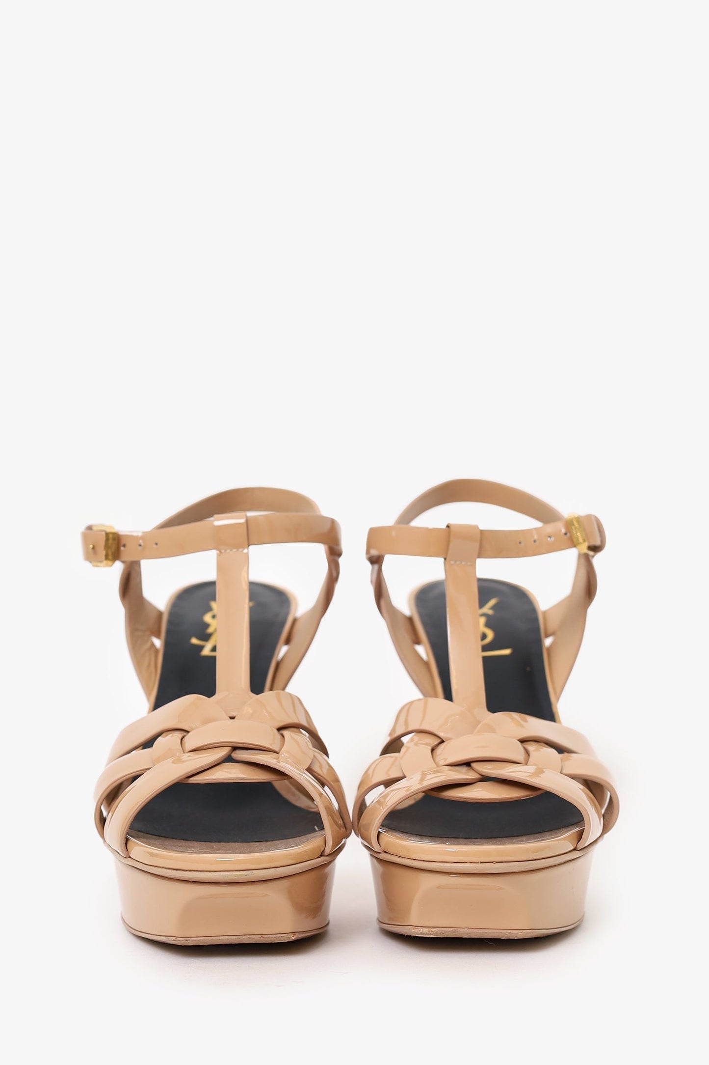 Saint Laurent Nude Patent Leather Tribute Heels Size 37.5