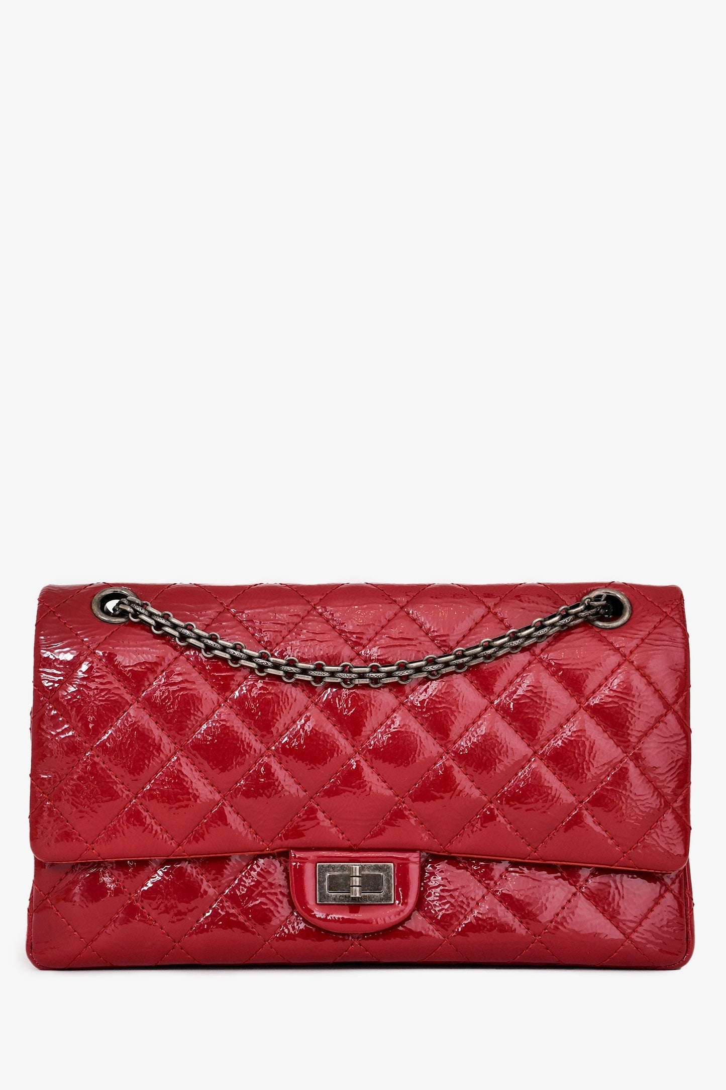 Pre-Loved Chanel™ 2010-11 Red Patent Leather Reissue 226 2.55 Flap Bag