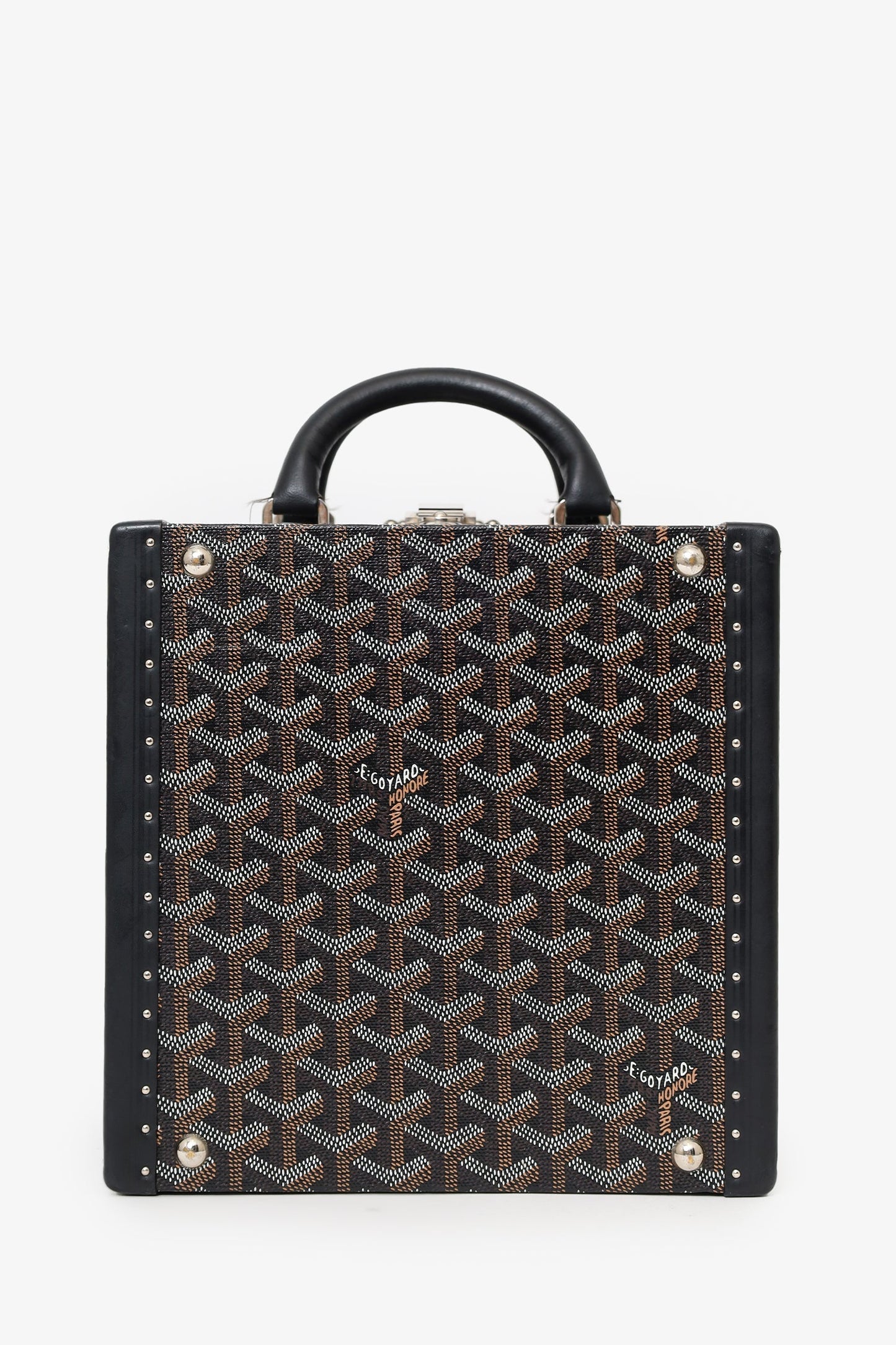 Goyard Black Coated Canvas Goyardine Travel Pet Bowl Trunk