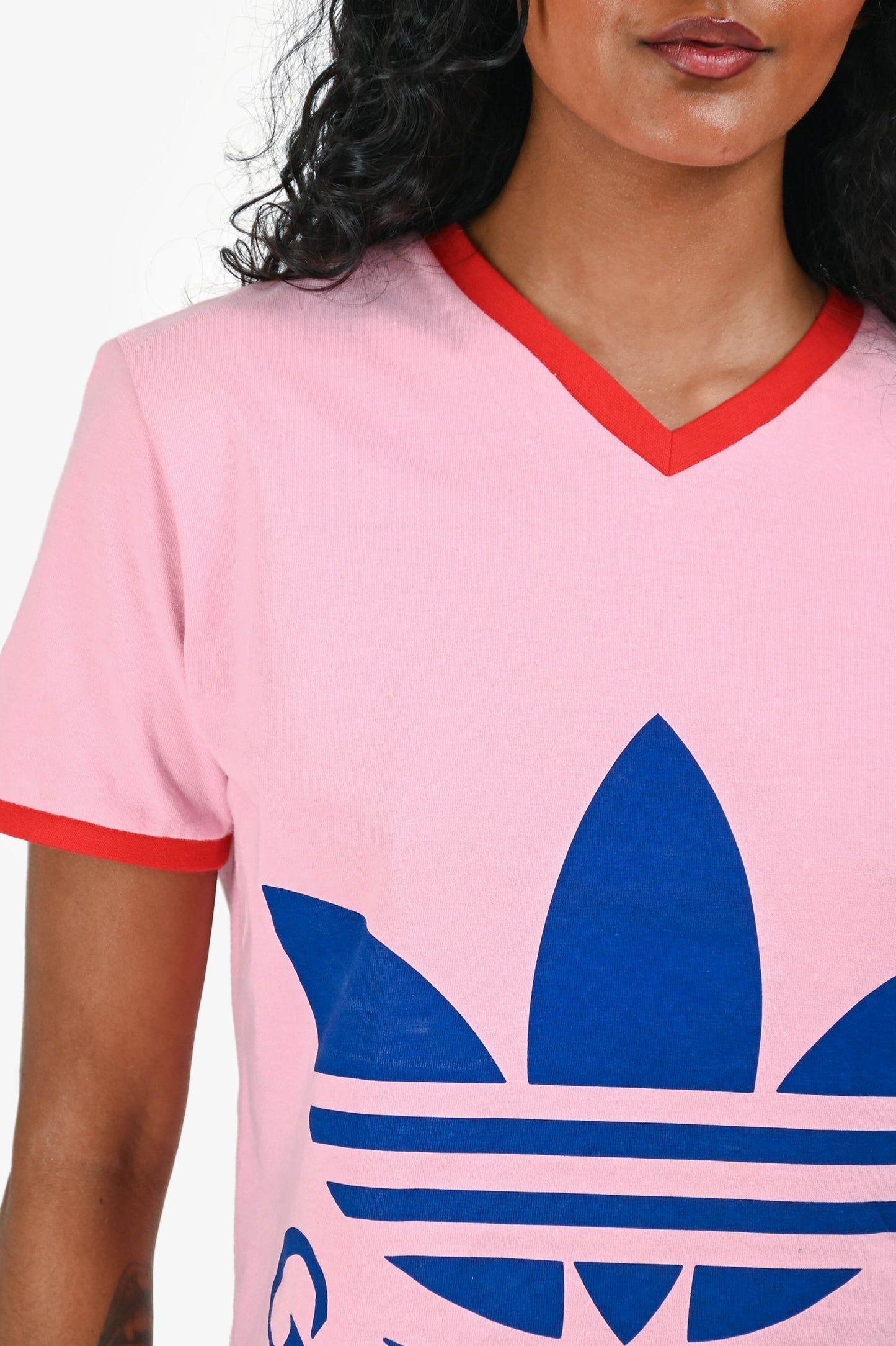 Gucci x Adidas Pink/Blue Logo Crop Top Size M