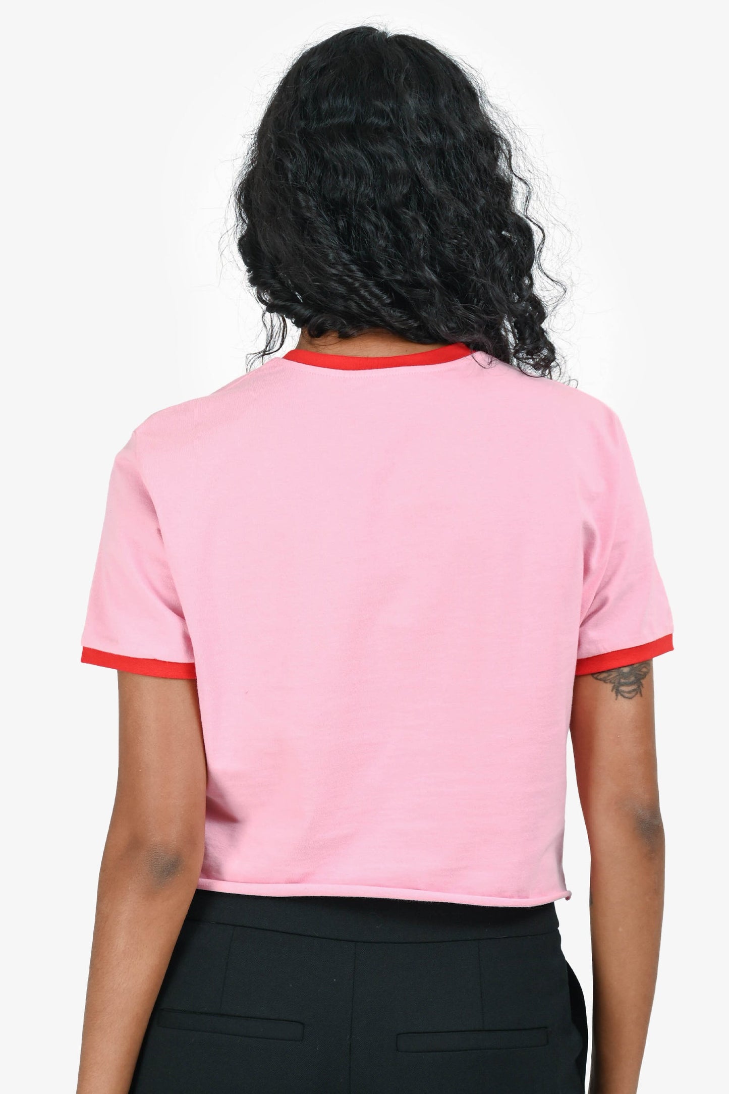 Gucci x Adidas Pink/Blue Logo Crop Top Size M