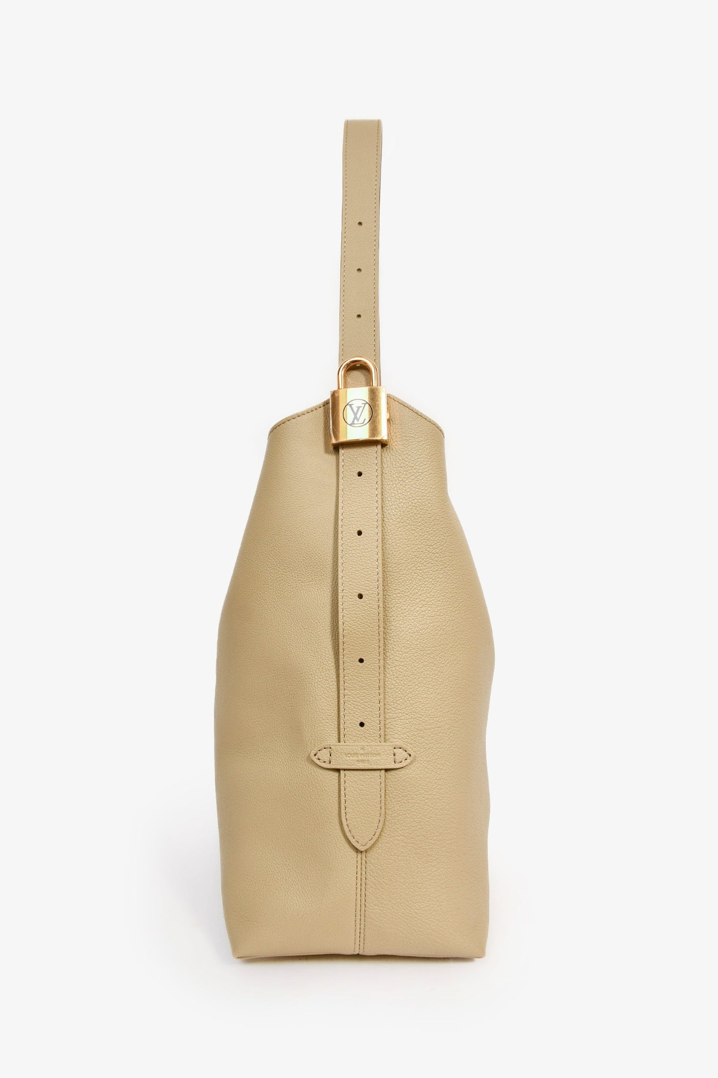 Louis Vuitton Sage Green Leather 'Low Key Hobo MM' Shoulder Bag with Monogram Pouch