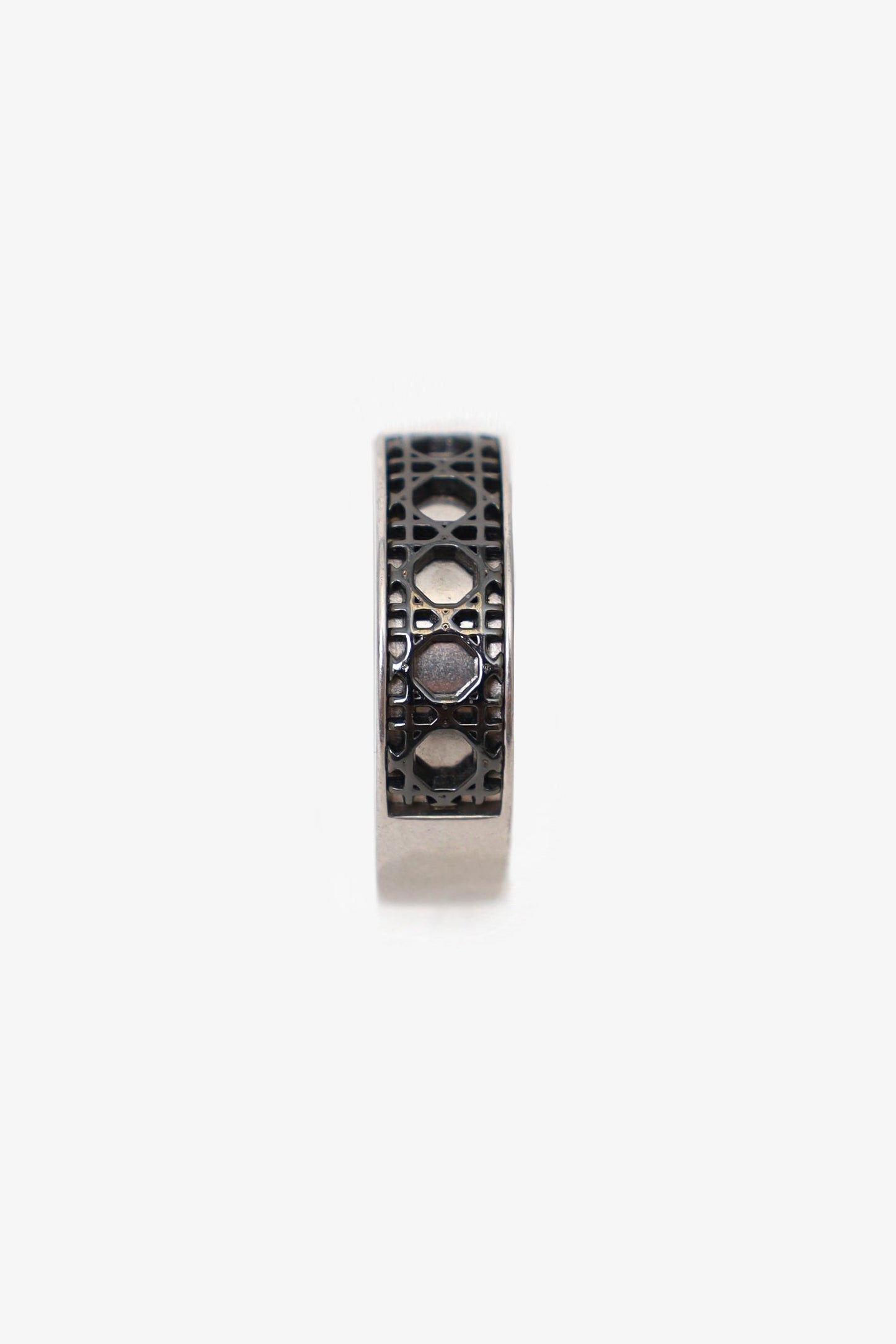 Christian Dior Ruthenium-finish Silver Cannage Ring