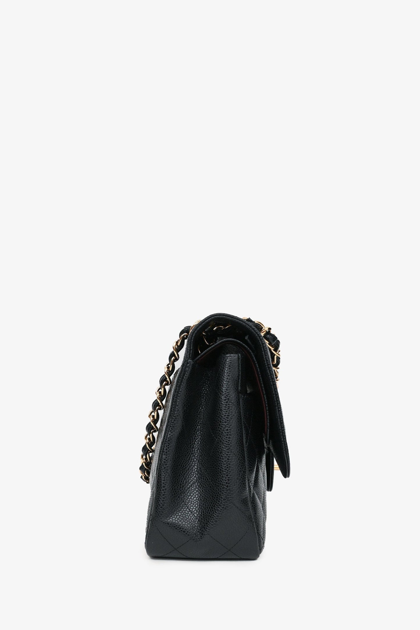Pre-Loved Chanel™ 2011-12 Black Caviar Leather Classic Jumbo Double Flap GHW