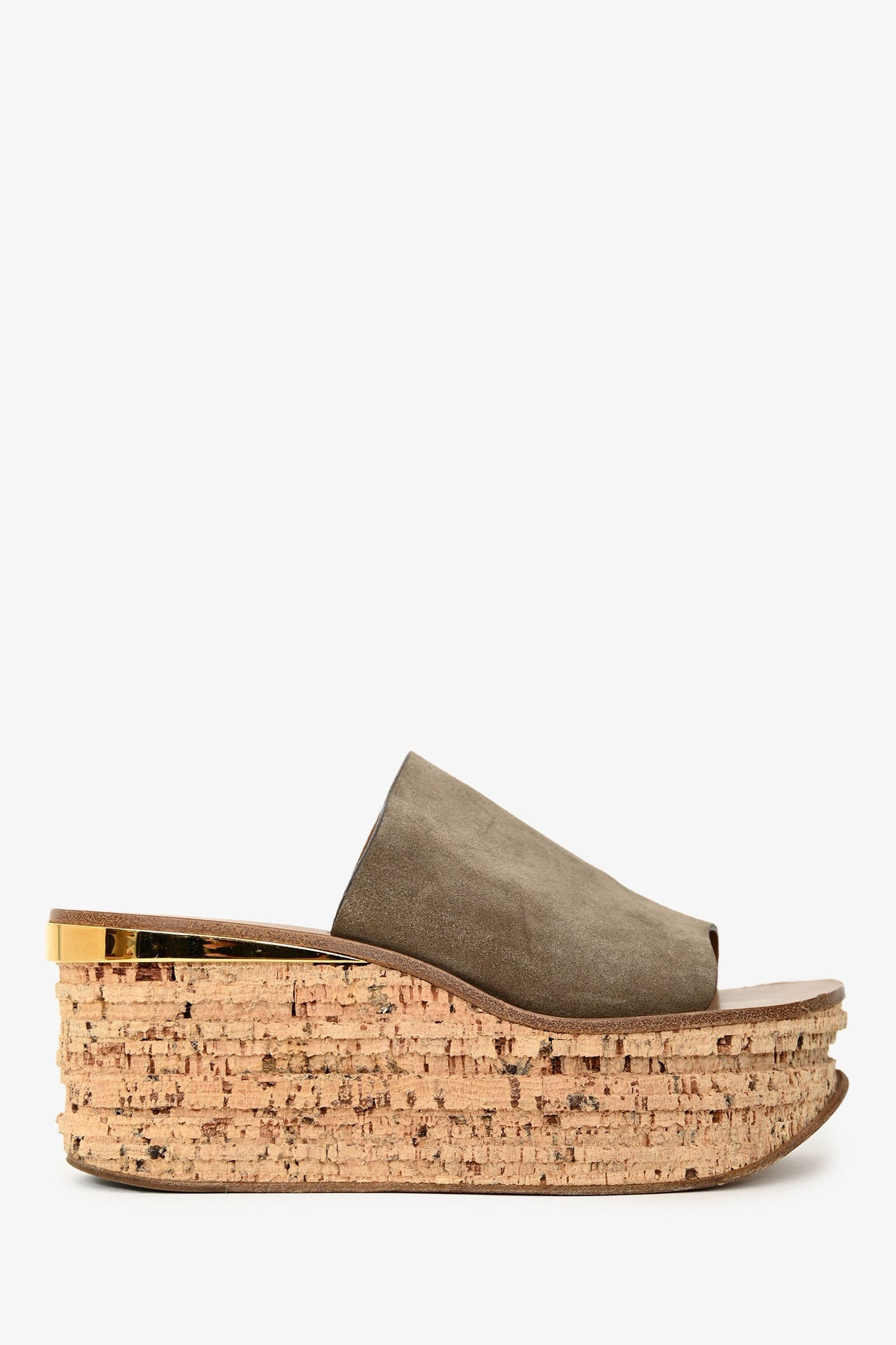 Chloe Taupe Suede Camille Sandals Size 38.5