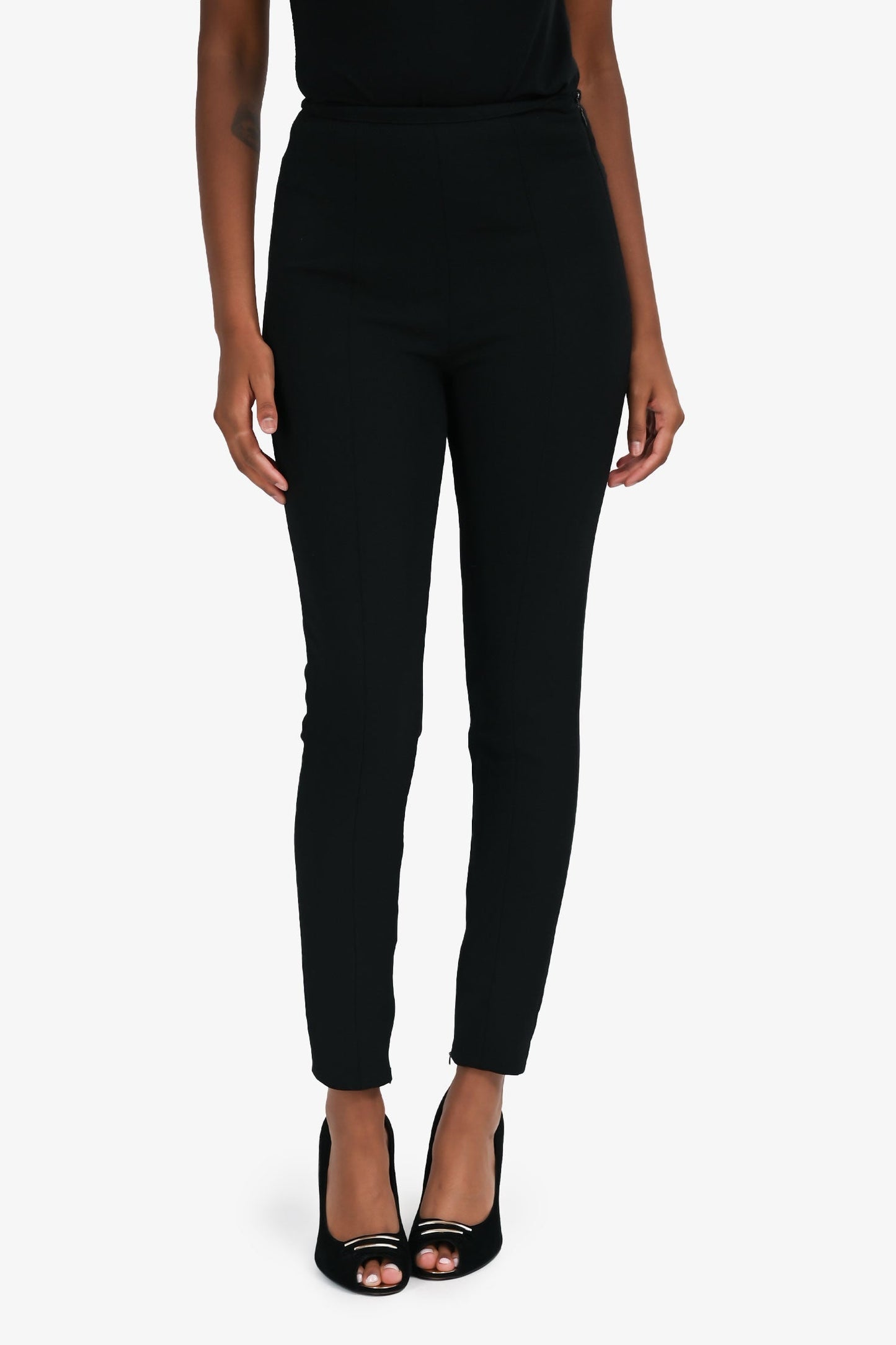 Prada Black Slim Zip Ankle Tro rs Size 36