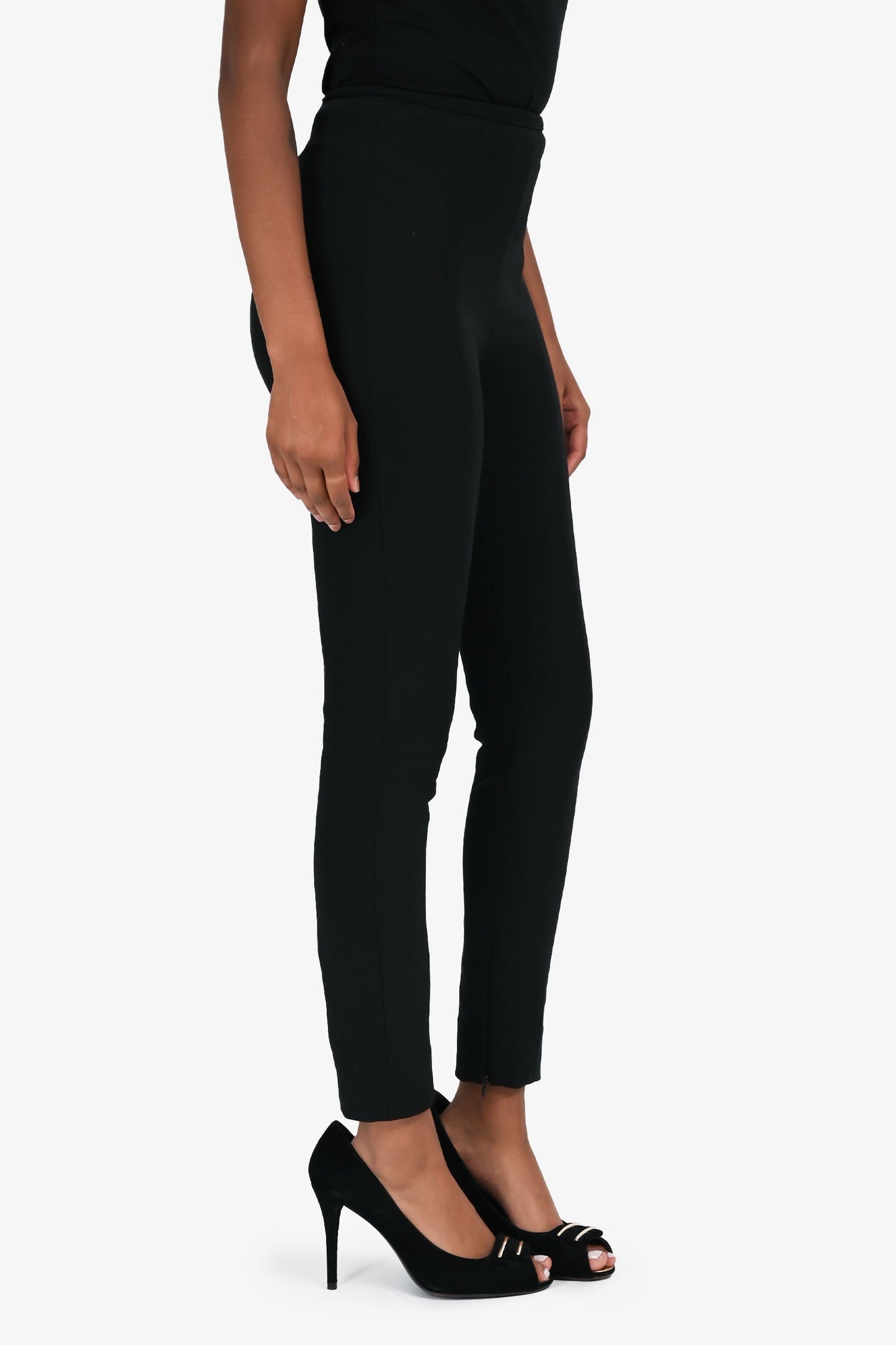 Prada Black Slim Zip Ankle Tro rs Size 36
