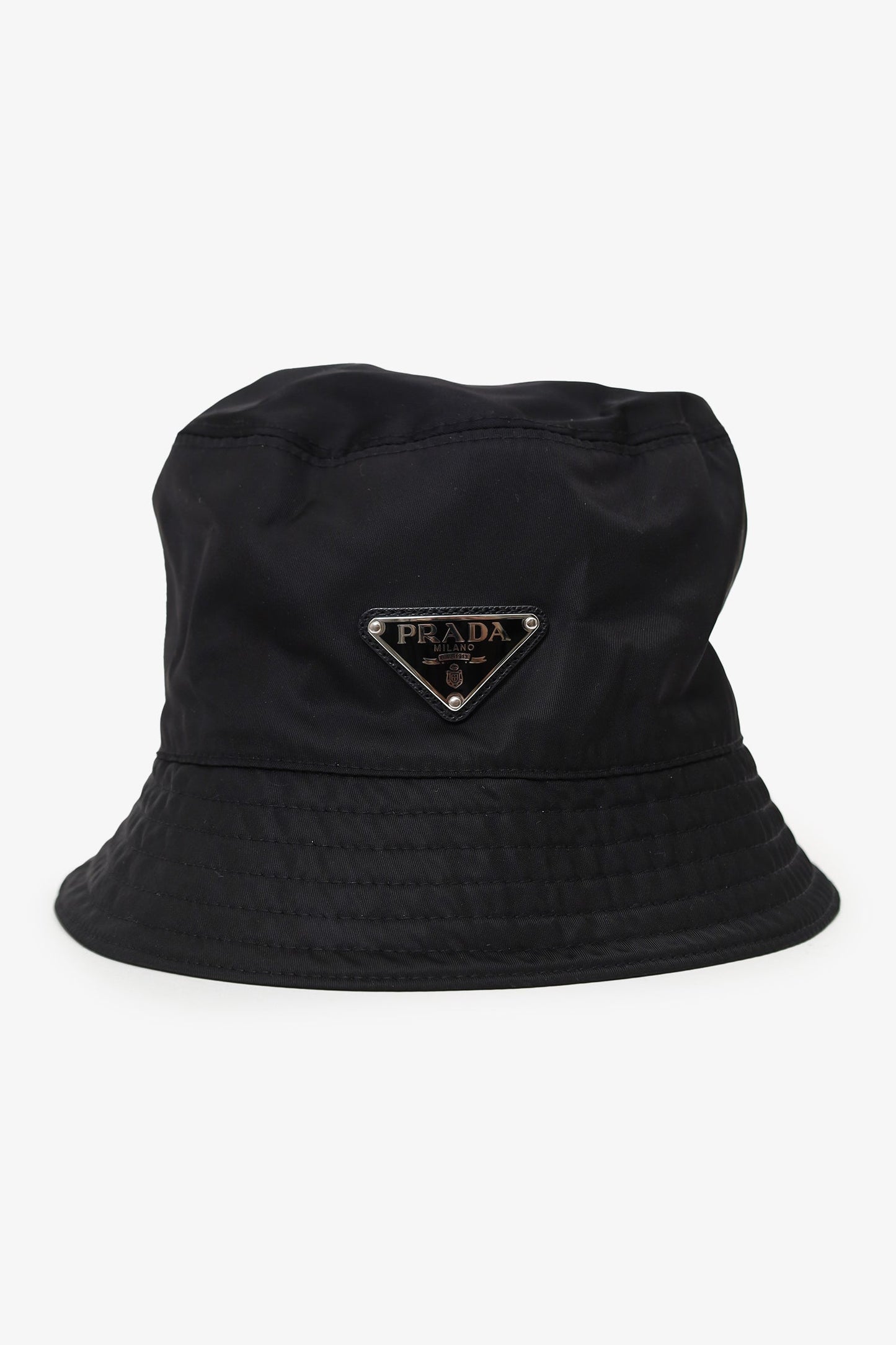 Prada Black Nylon Bucket Hat Size S