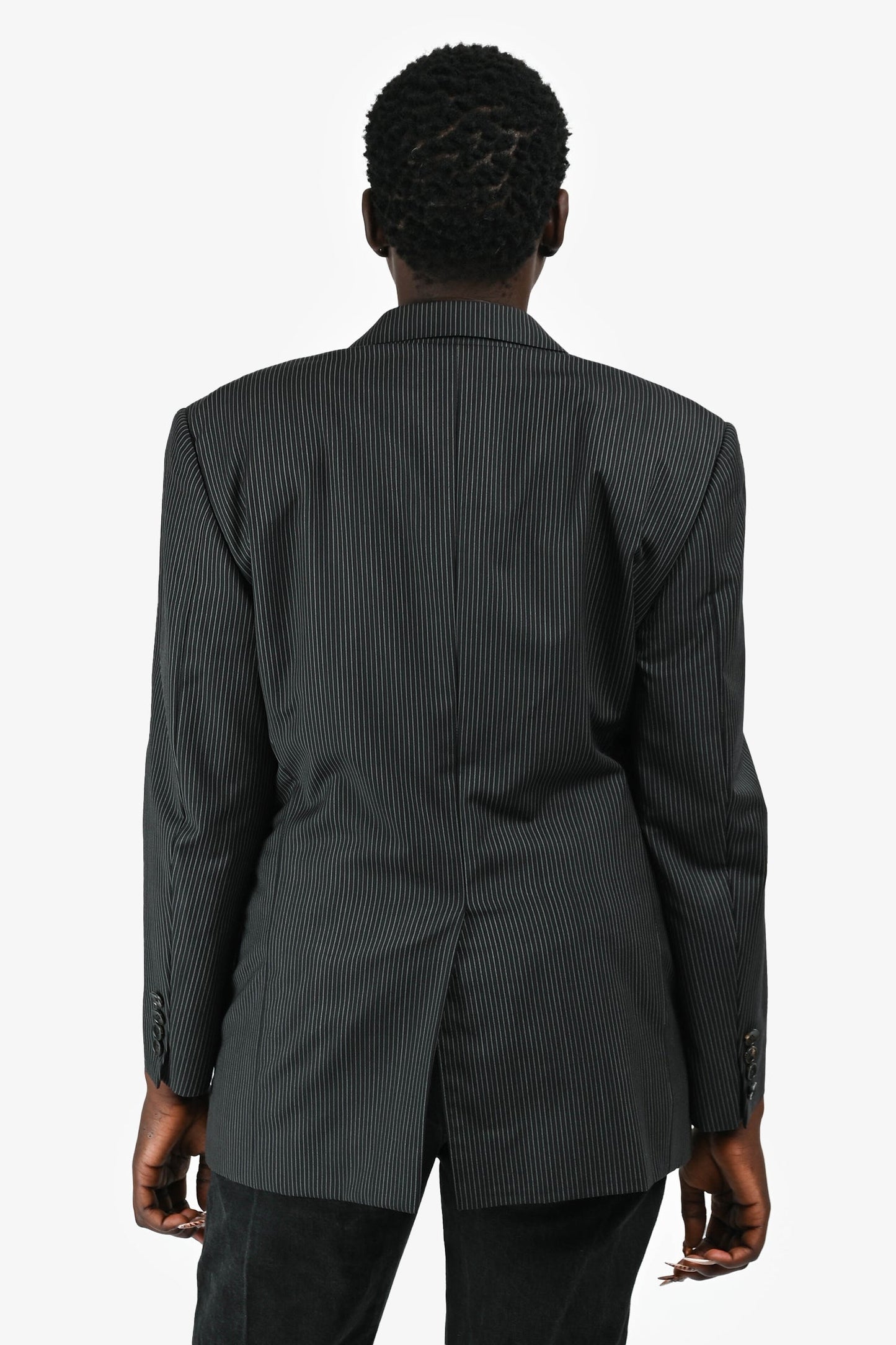 Gucci   Black/White Pinstripe Blazer Size 50 Mens