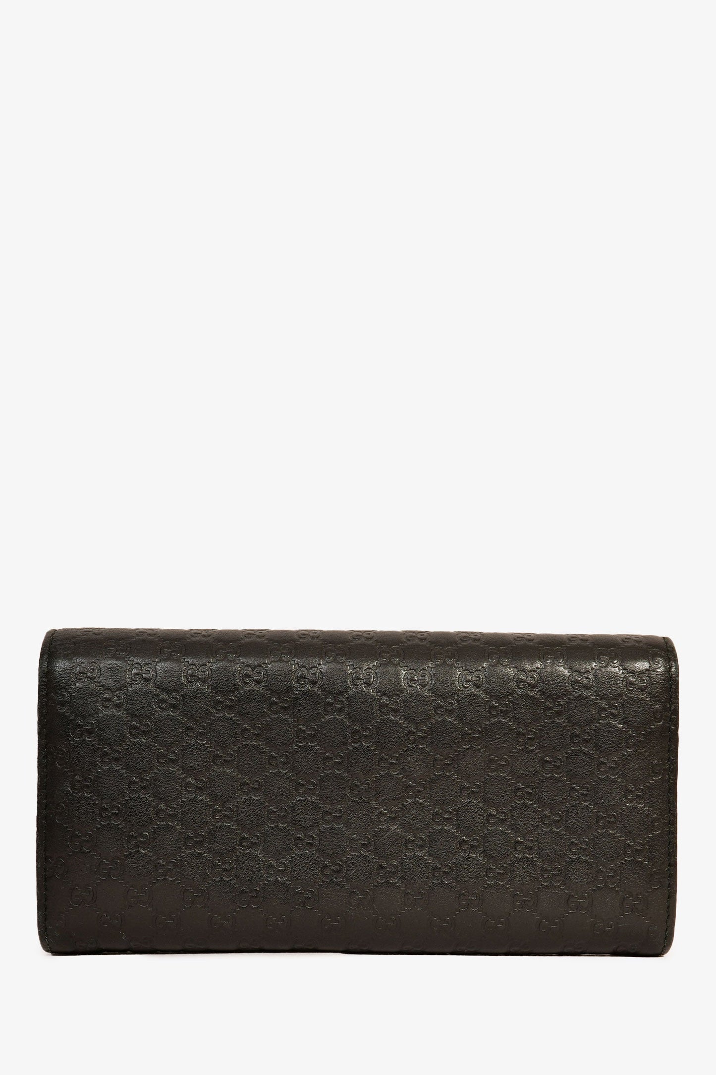 Gucci Black Leather Guccissima Wristlet