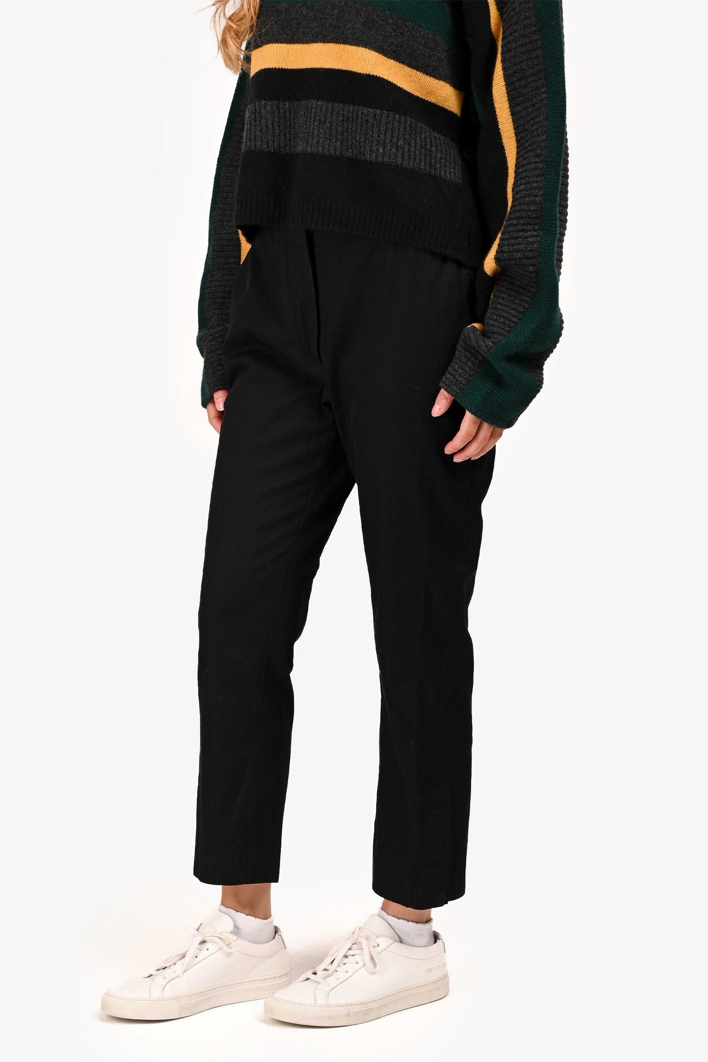 Christian Dior Black Cotton Twill Pants Size 4 US
