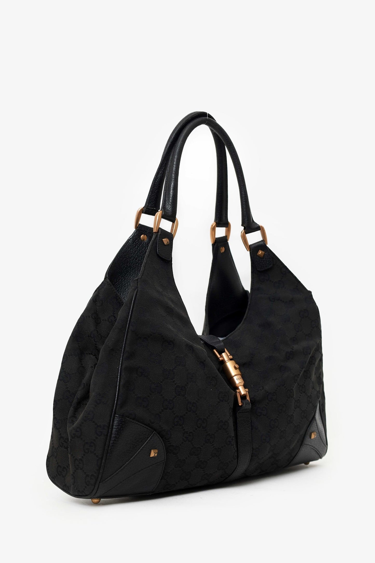Gucci Black 'GG' Supreme Canvas Jackie Shoulder Bag