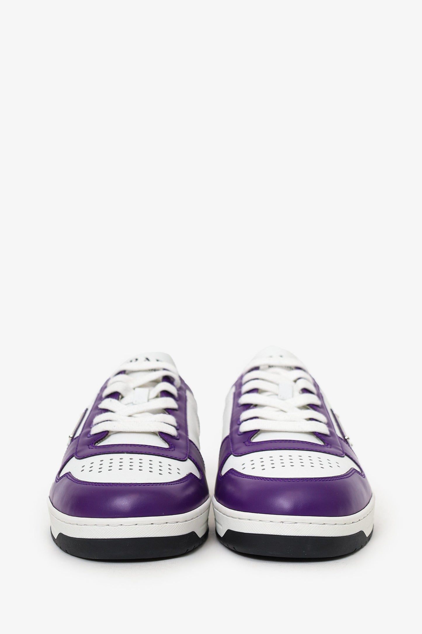 Prada White/Purple Leather Downtown Sneaker Size 7 Mens