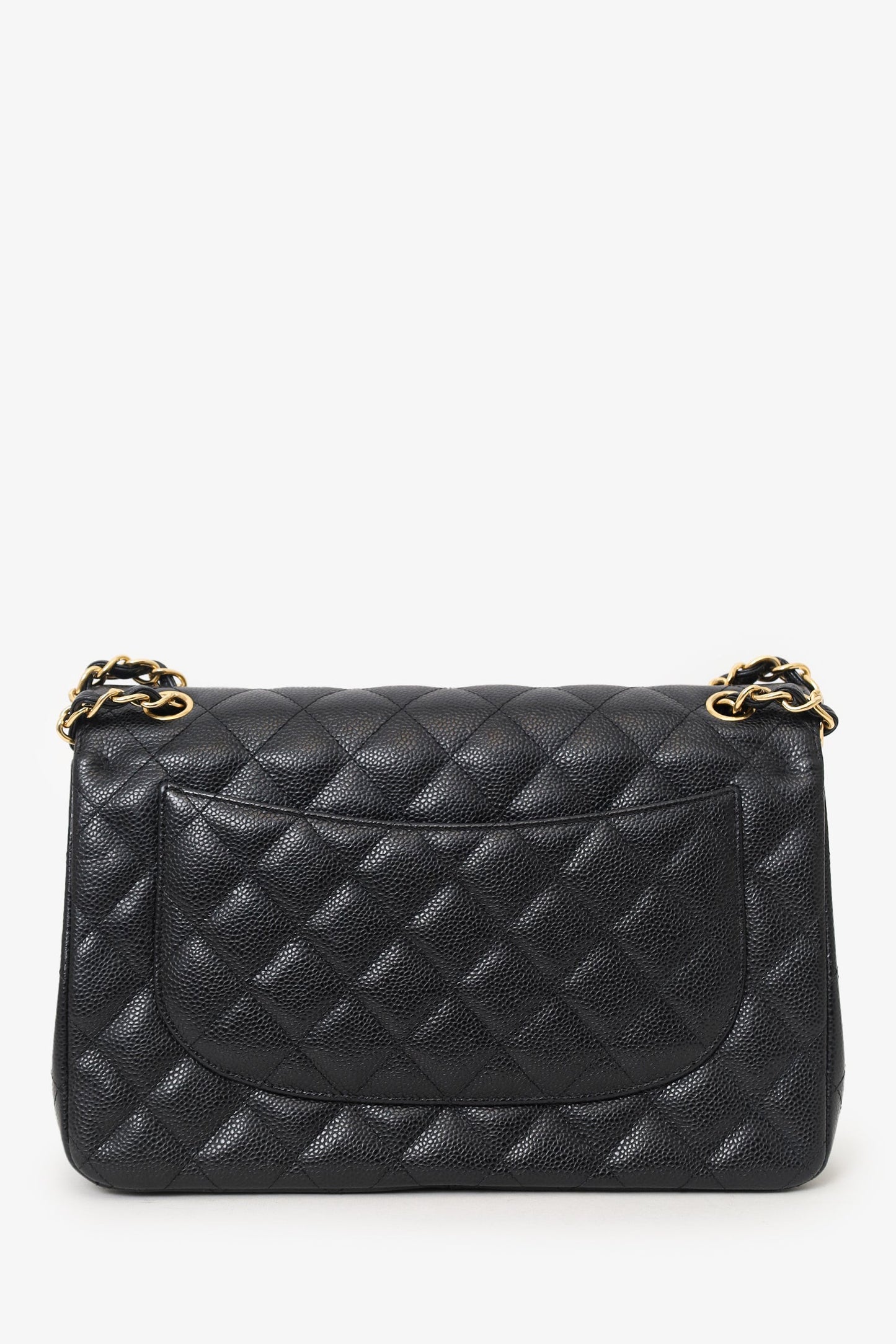 Pre-Loved Chanel™ 2019 Black Caviar Leather Jumbo Double Flap Should Bag