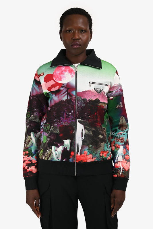 Prada 2018 Multicolour Psychedelic Track Jacket Size L