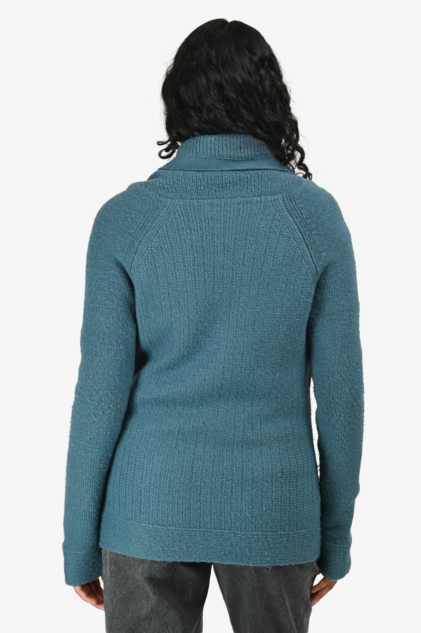 Chloe Blue Alpaca/Wool Button-Up Cardigan Size XS