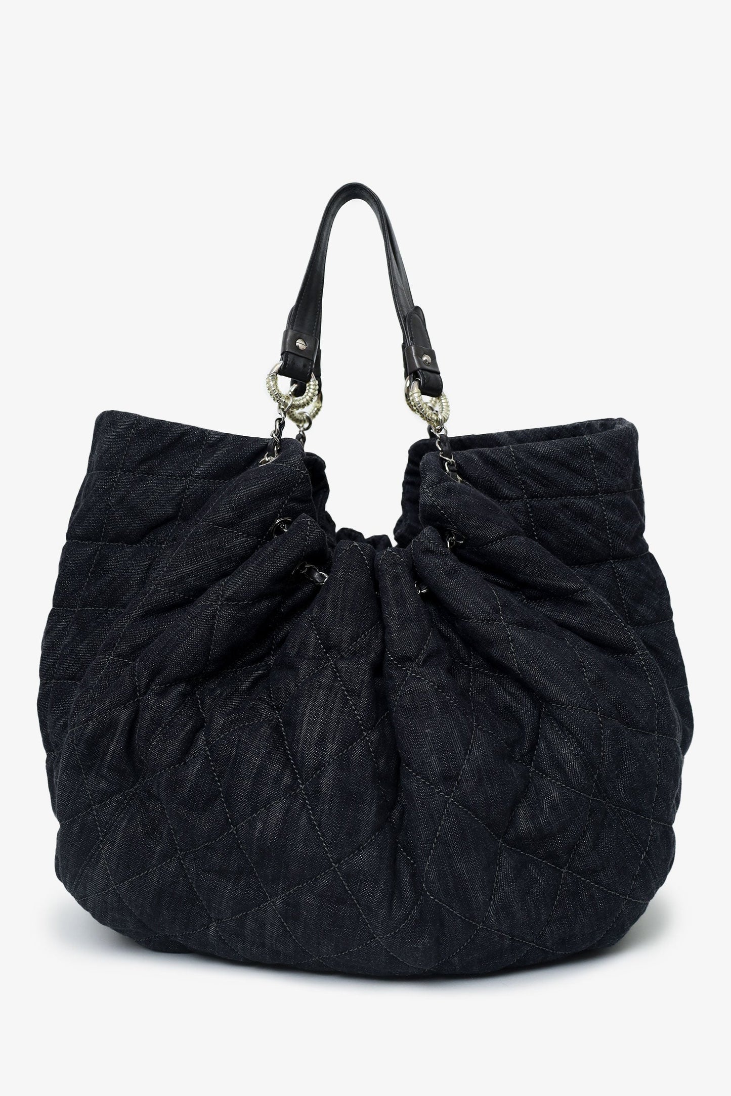 Pre-Loved Chanel™ 2008-09 Navy Quilted Denim XL Coco Cabas Spirit Bag