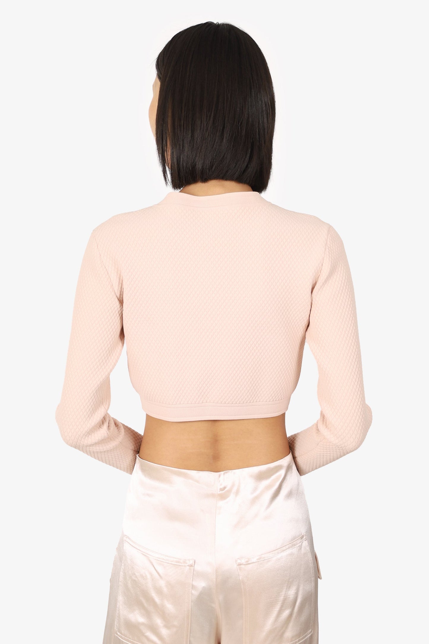 Gucci Pink Quilted GG Cardigan Size S