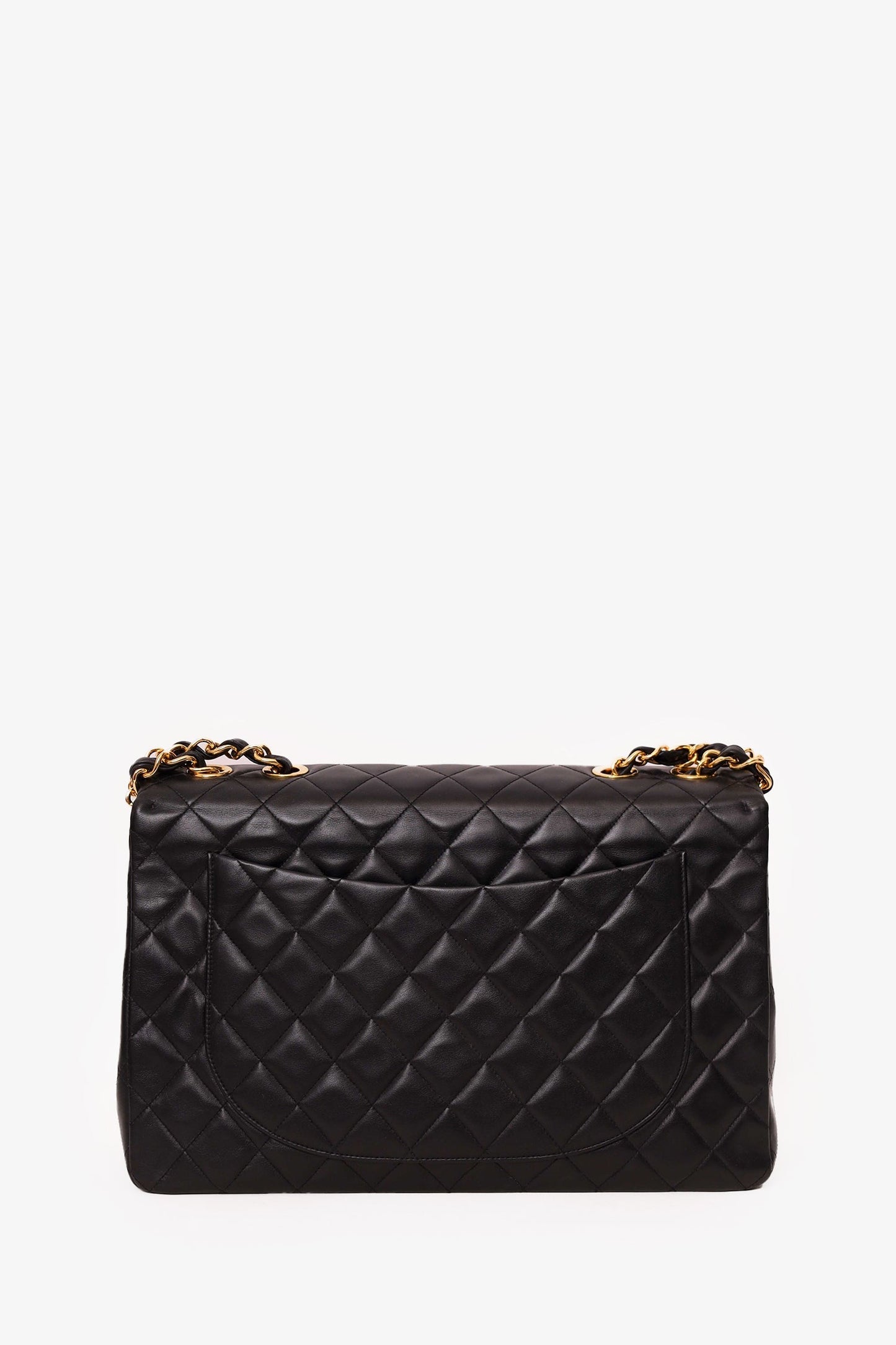 Pre-Loved Chanel™ 1994-96 Black Quilted Lambskin Jumbo XL Maxi Flap Bag