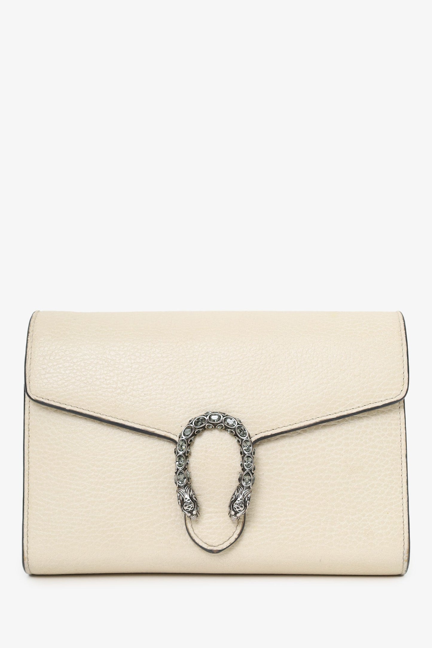 Gucci White Leather Dionysus Wallet On Chain