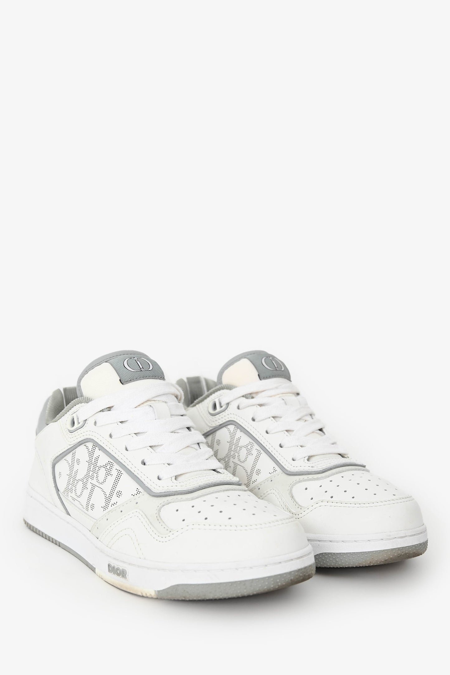 Christian Dior White Leather Oblique Low-Top Sneaker Size 36