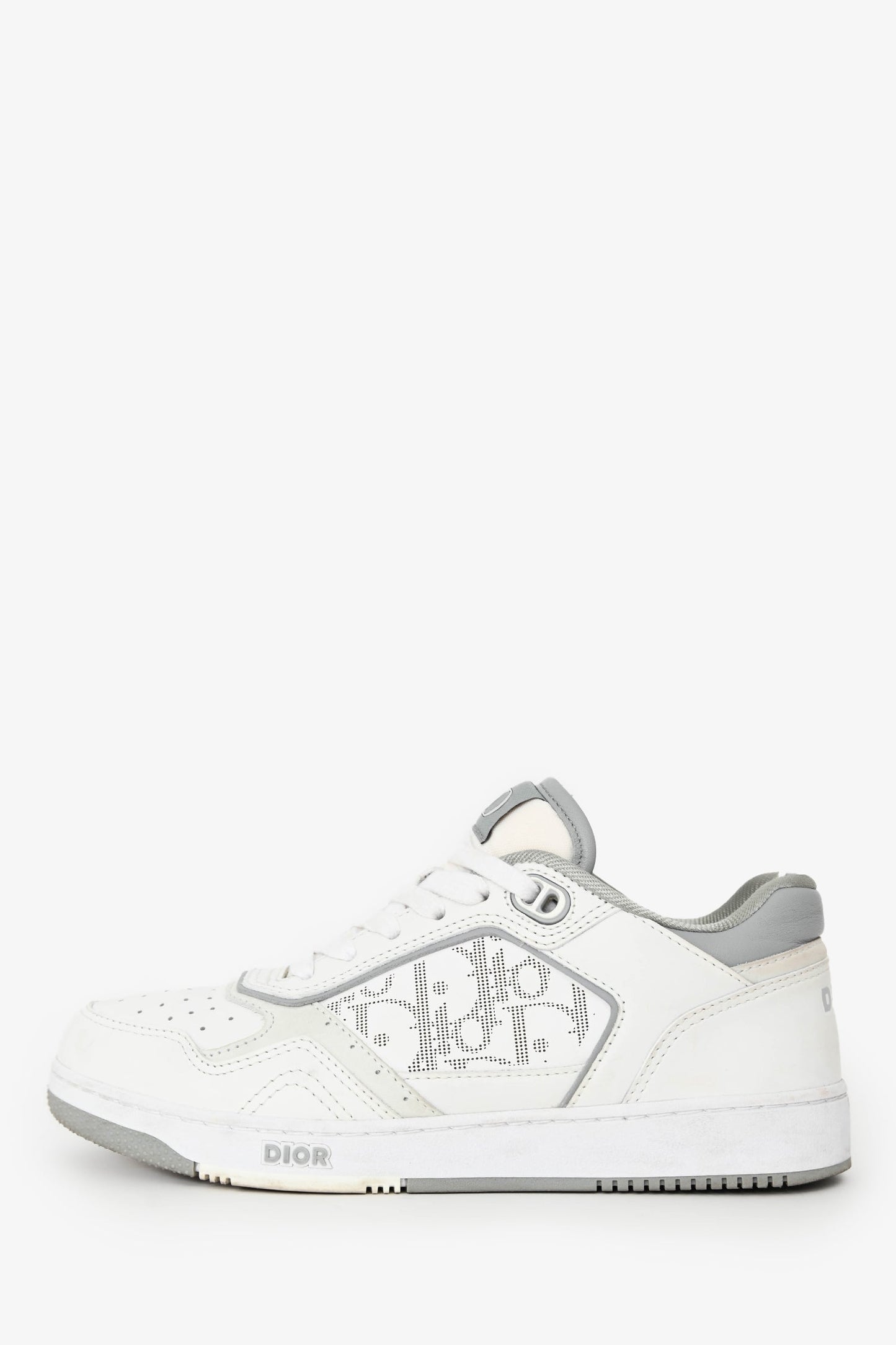 Christian Dior White Leather Oblique Low-Top Sneaker Size 36