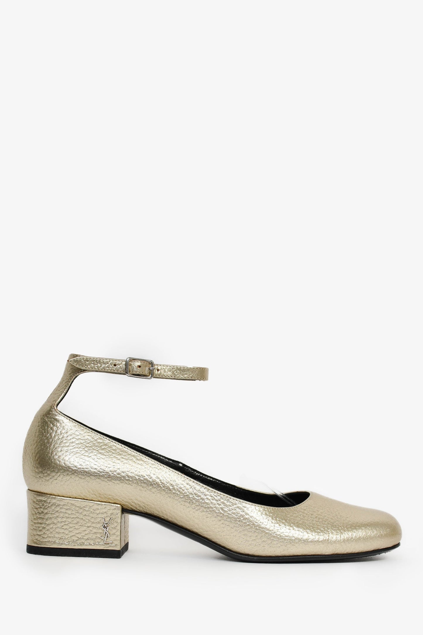 Saint Laurent Gold Mary Jane Heeled Flats Size 36