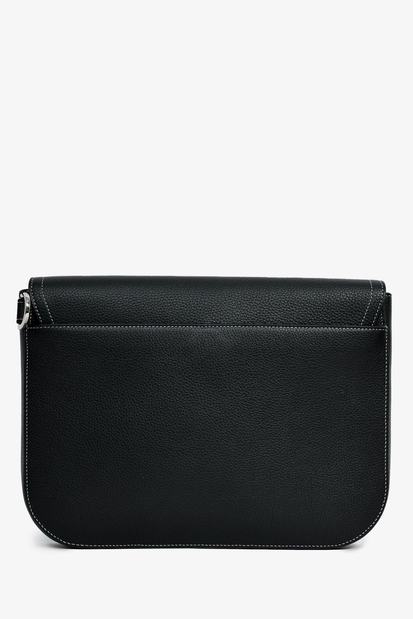Christian Dior Black Grained Leather Saddle Pouch Mens