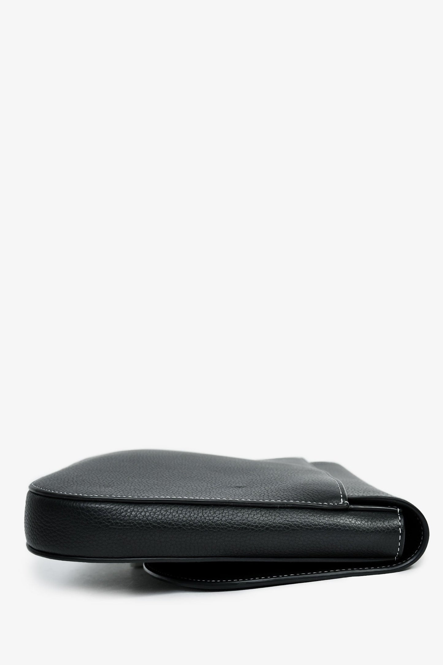 Christian Dior Black Grained Leather Saddle Pouch Mens