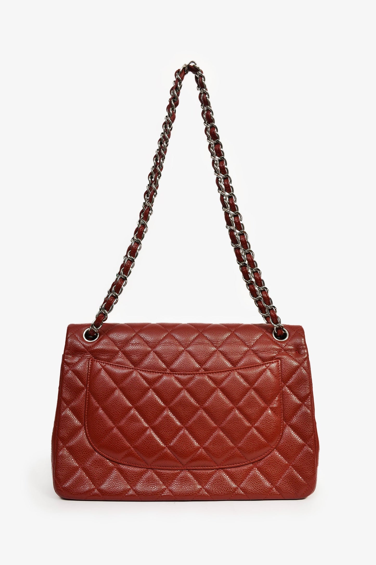 Pre-Loved Chanel™ 2013-14 Burgundy Caviar Leather Medium Classic Double Flap Bag