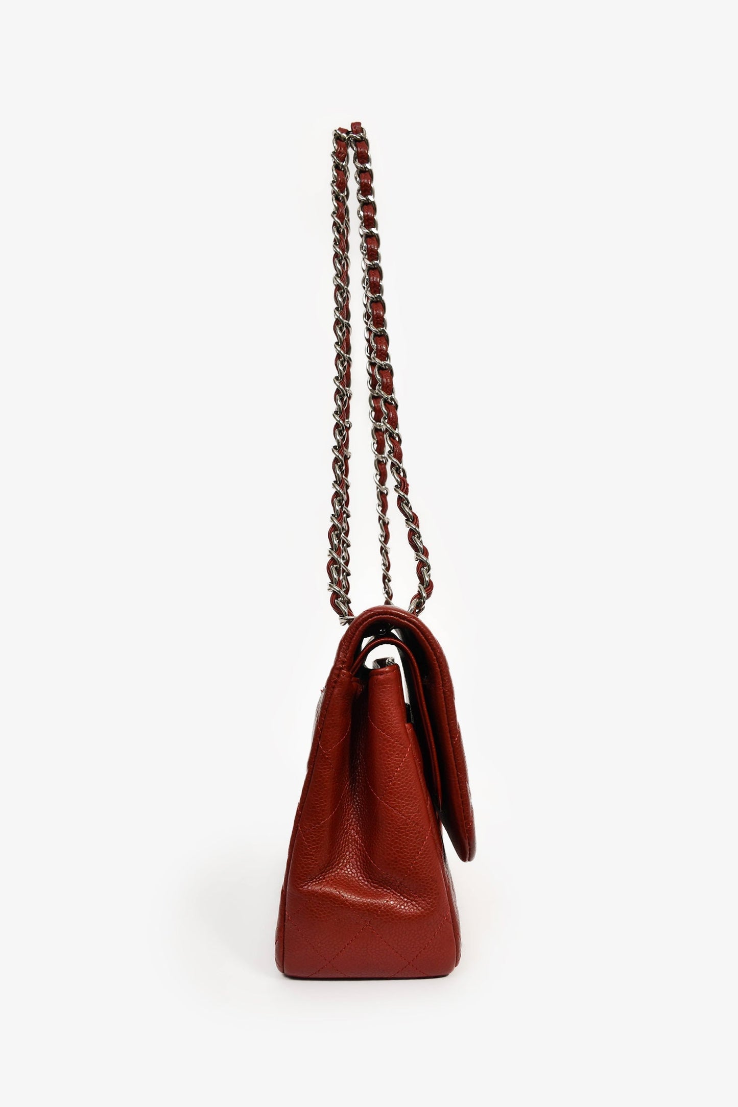 Pre-Loved Chanel™ 2013-14 Burgundy Caviar Leather Medium Classic Double Flap Bag