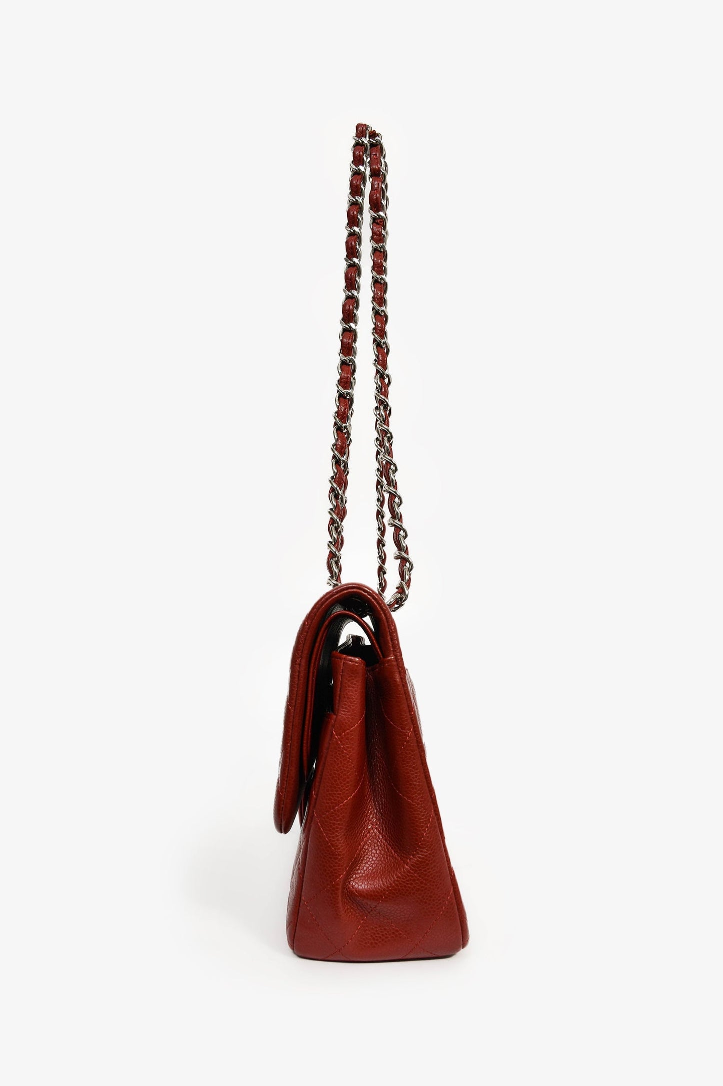 Pre-Loved Chanel™ 2013-14 Burgundy Caviar Leather Medium Classic Double Flap Bag